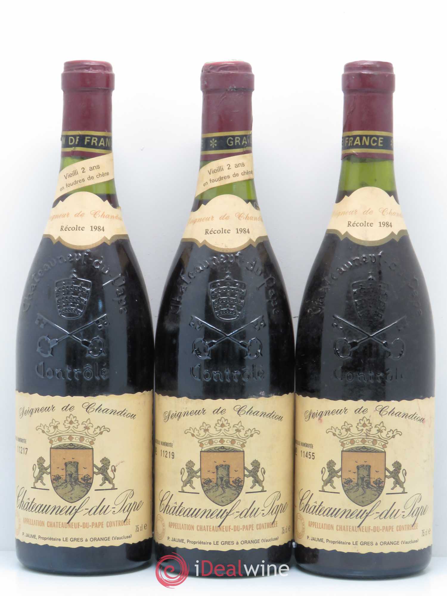Châteauneuf-du-Pape Seigneur de Chandiou 1984 - Posten von 3 Flaschen - 0
