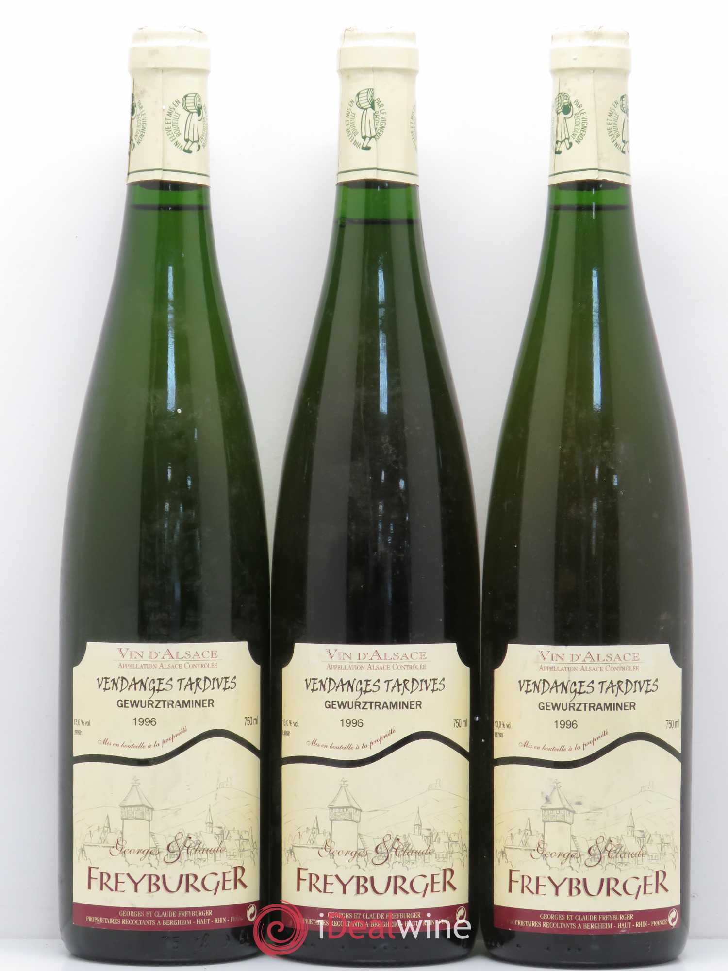 Gewurztraminer Vendanges Tardives Georges et Claude Freyburger (sans prix de réserve) 1996 - Lotto di 3 bottiglie - 0