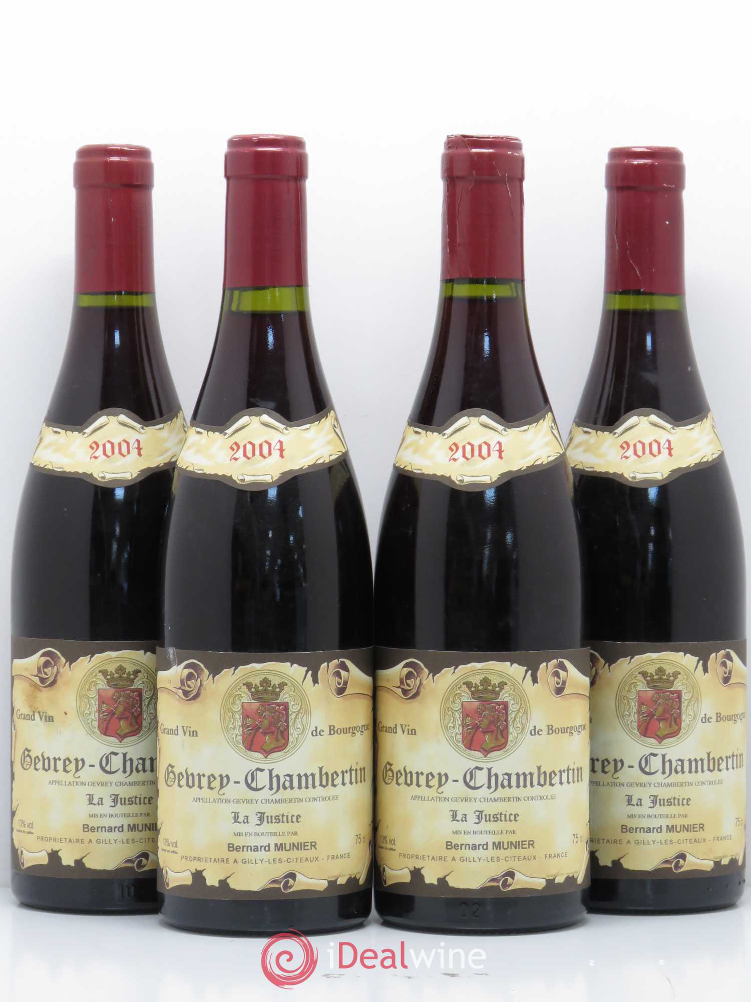 Gevrey-Chambertin La Justice Bernard Munier 2004 - Posten von 4 Flaschen - 0