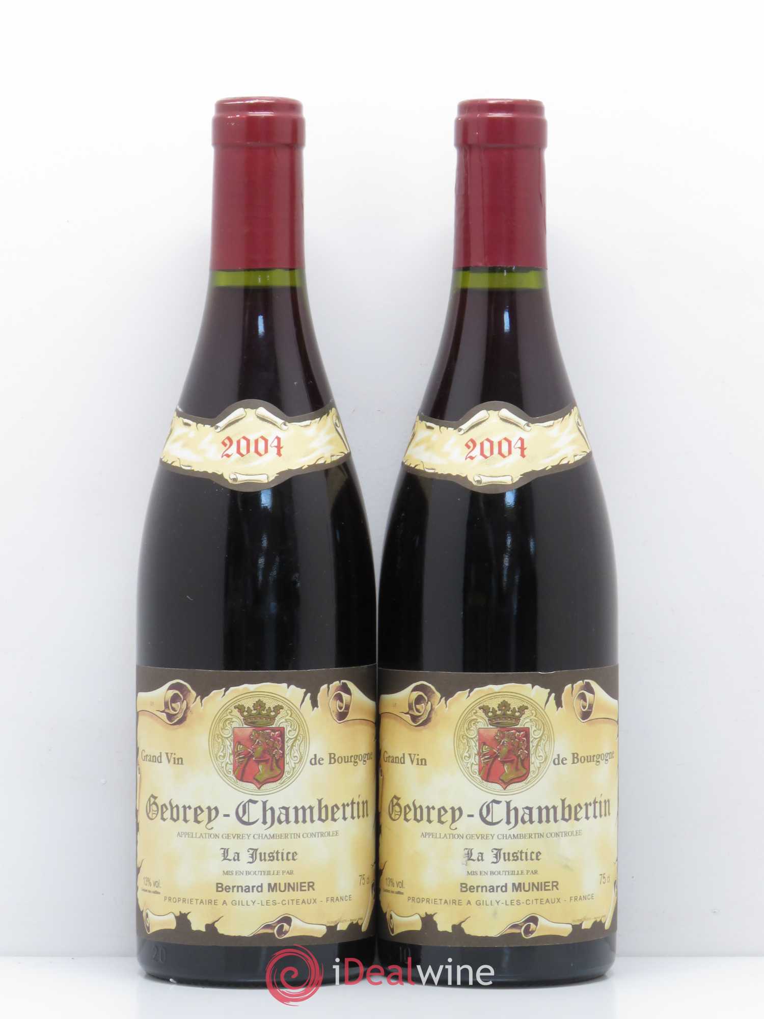 Gevrey-Chambertin La Justice Bernard Munier 2004 - Posten von 2 Flaschen - 0