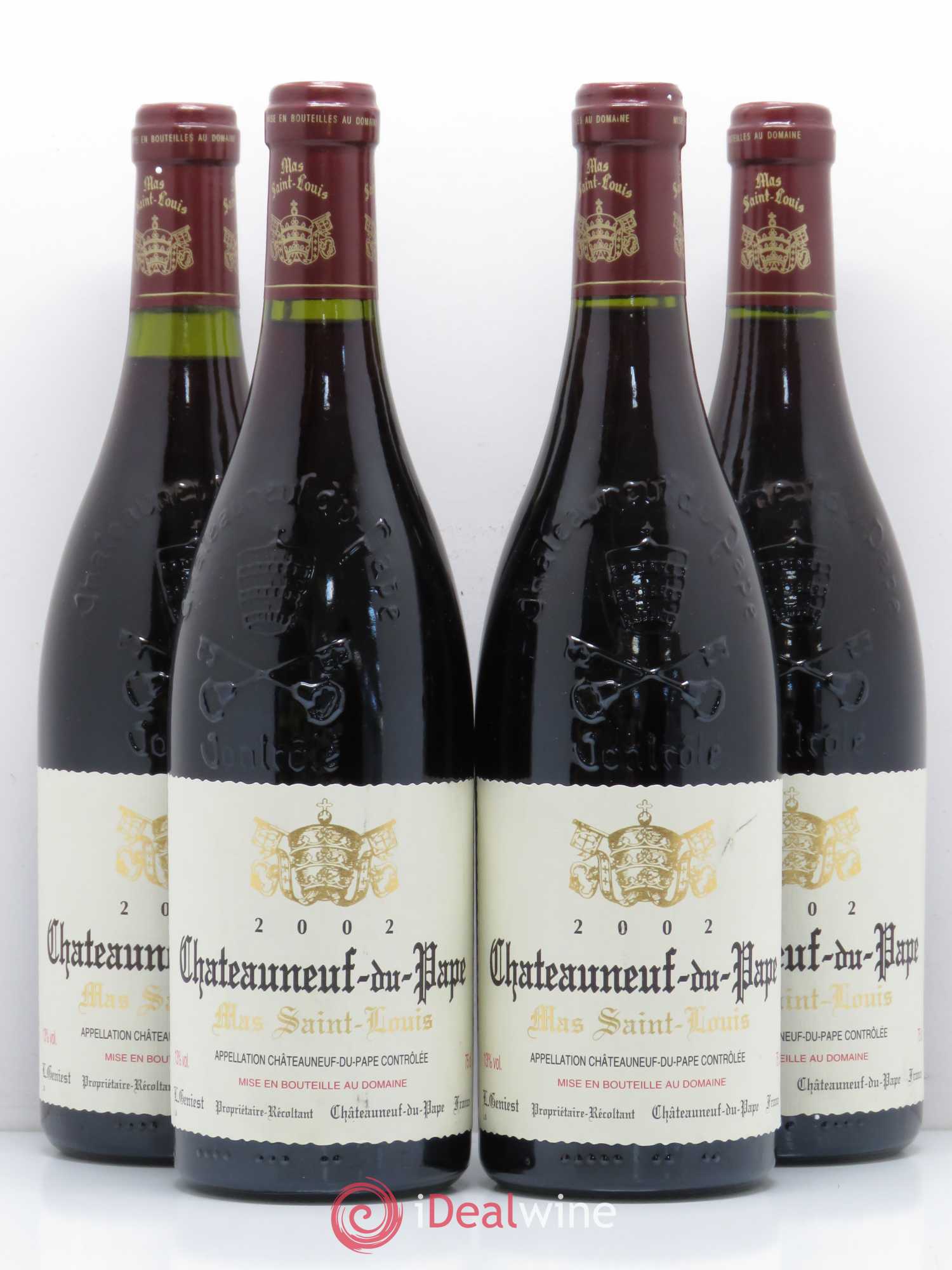 Châteauneuf-du-Pape Mas Saint Louis L.Geniest 2002 - Posten von 4 Flaschen - 0