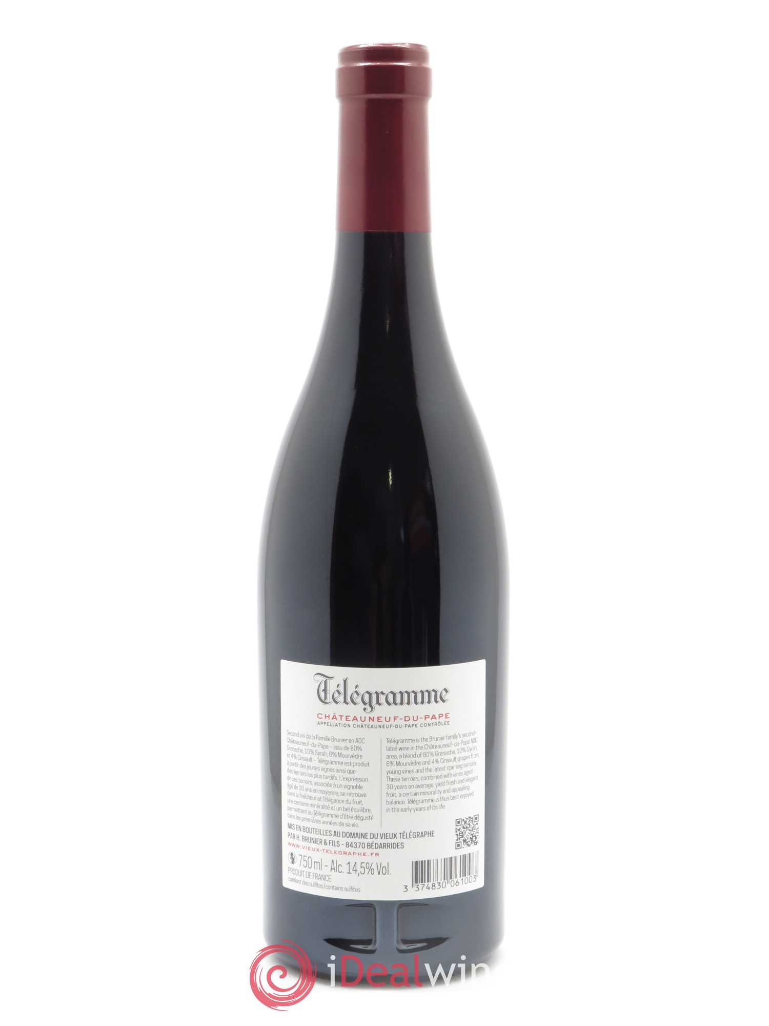 Châteauneuf-du-Pape Télégramme Vignobles Brunier 2018 - Lot de 1 bouteille - 1