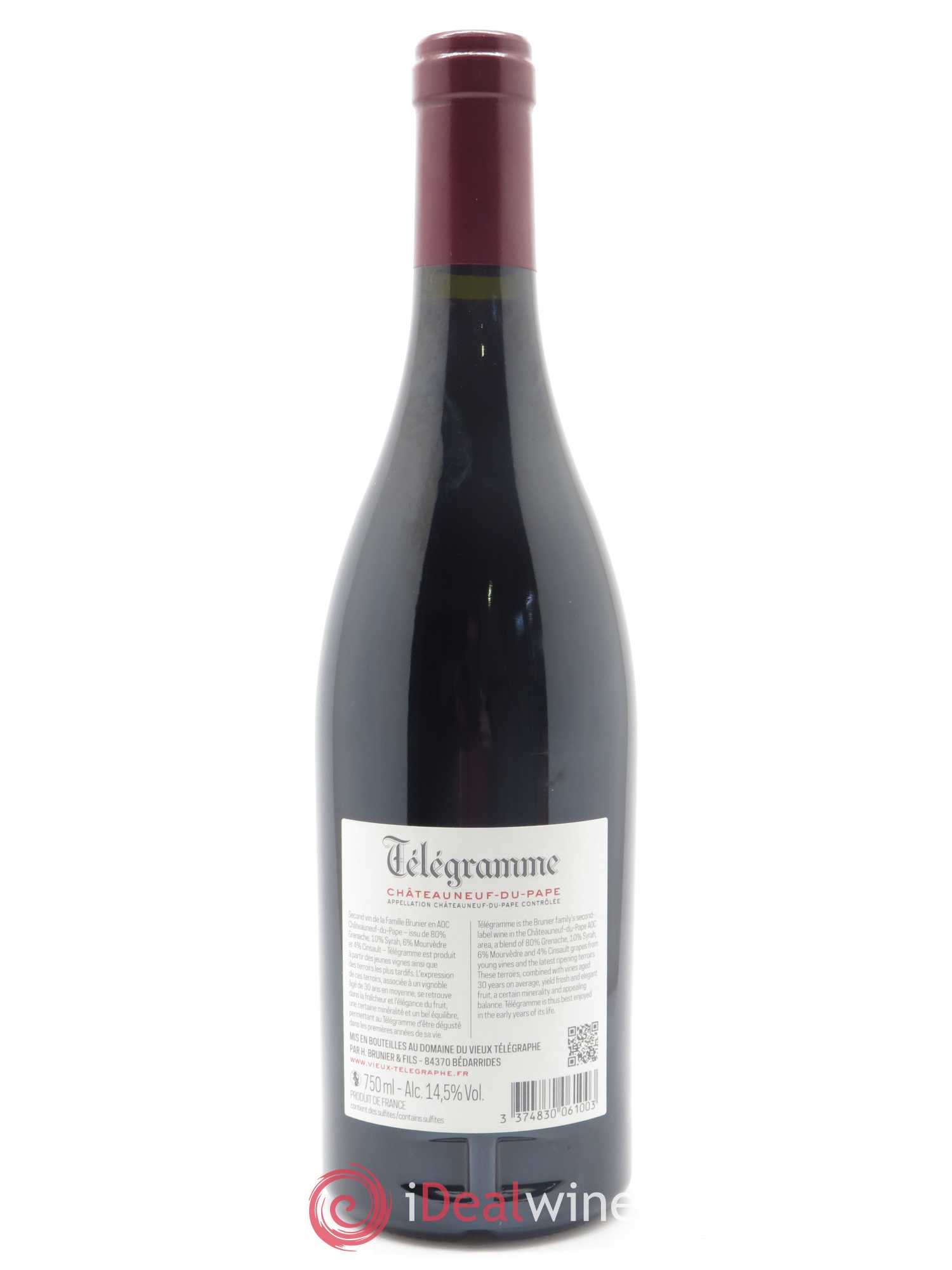 Châteauneuf-du-Pape Télégramme Vignobles Brunier 2017 - Lot de 1 bouteille - 1