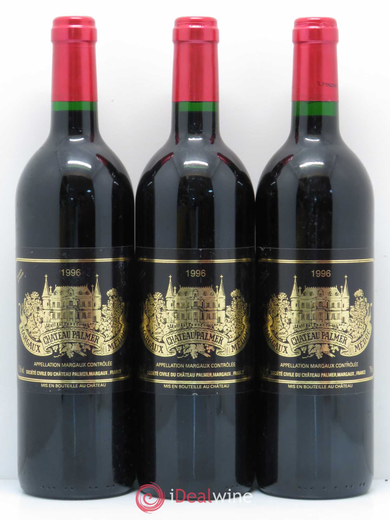Château Palmer 3ème Grand Cru Classé 1996 - Lot de 3 bouteilles - 0