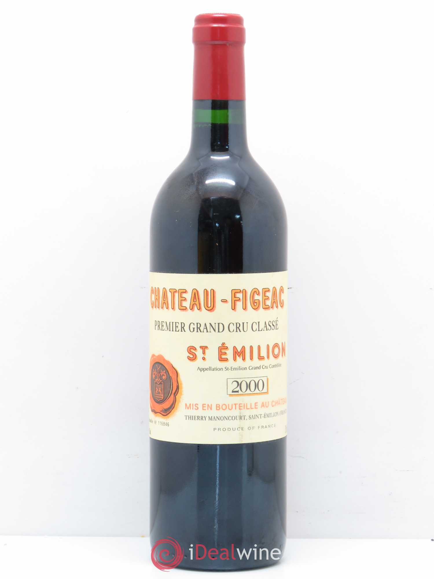 Château Figeac 1er Grand Cru Classé A 2000 - Lot de 1 bouteille - 0