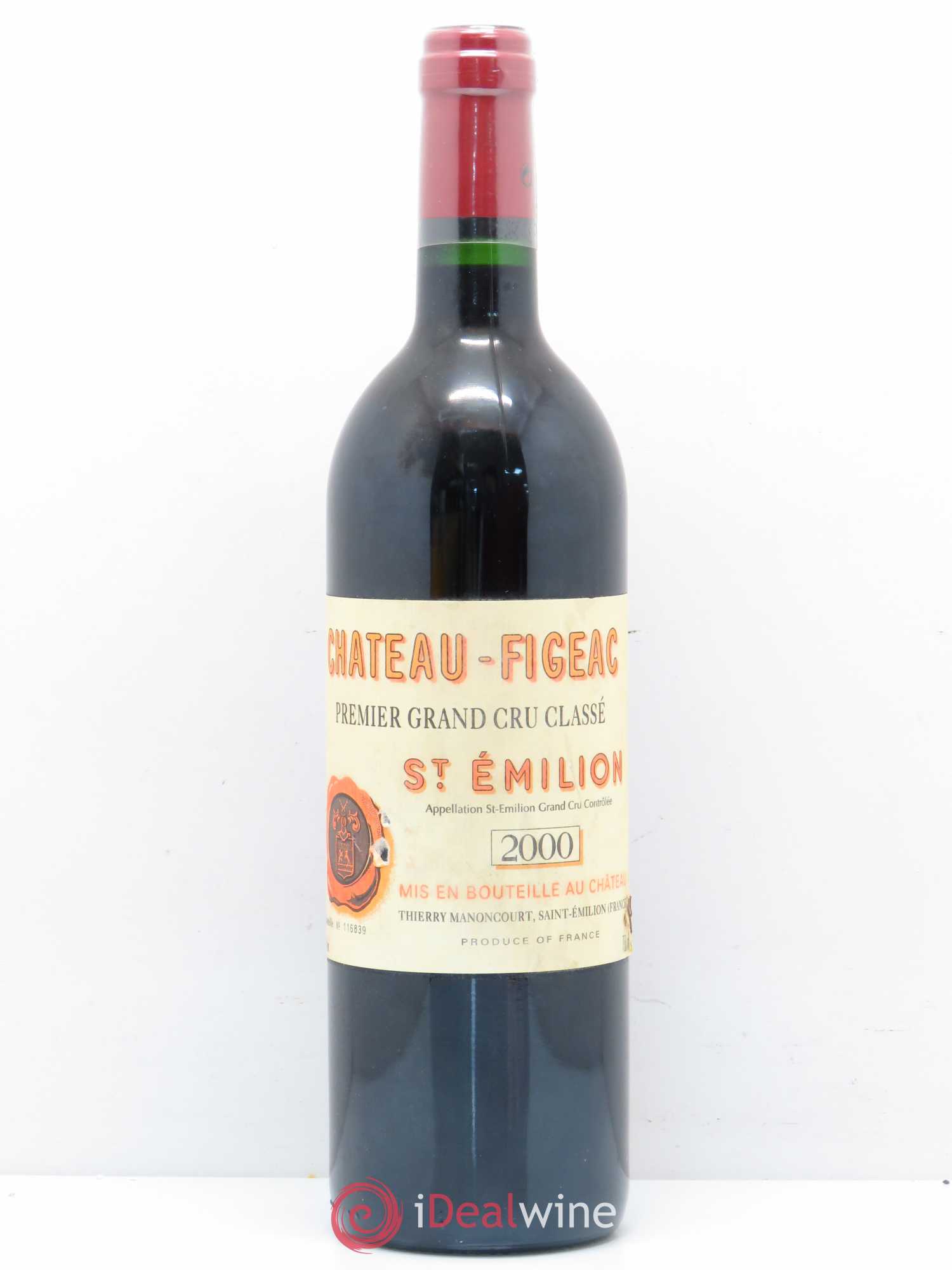 Château Figeac 1er Grand Cru Classé A 2000 - Lot de 1 bouteille - 0