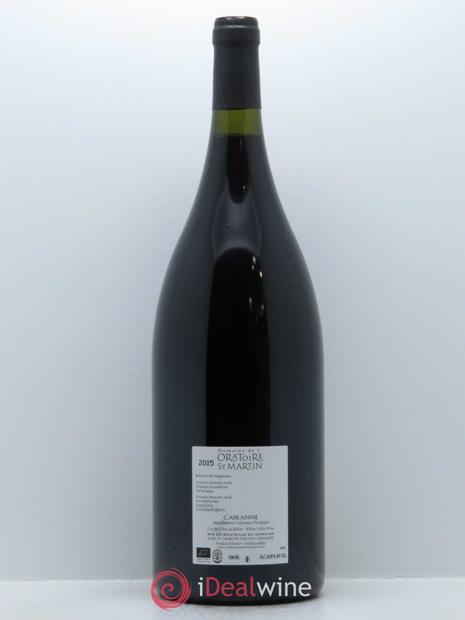 Cairanne Réserve des Seigneurs Oratoire Saint-Martin - Frédéric et François Alary 2015 - Lot de 1 magnum - 1