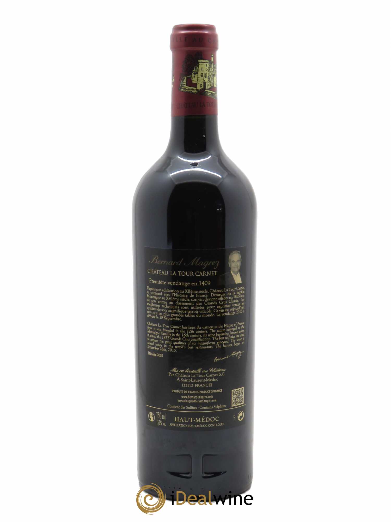 Château la Tour Carnet 4ème Grand Cru Classé (OWC if 6 bts) 2015 - Lot of 1 bottle - 1