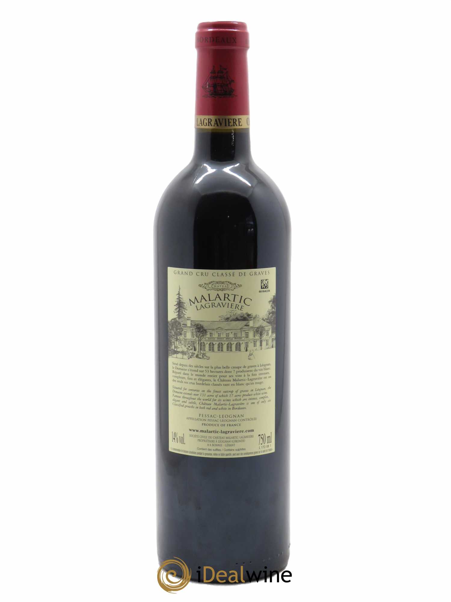 Château Malartic-Lagravière Cru Classé de Graves (CBO à partir de 6 bts) 2008 - Lot de 1 bouteille - 1