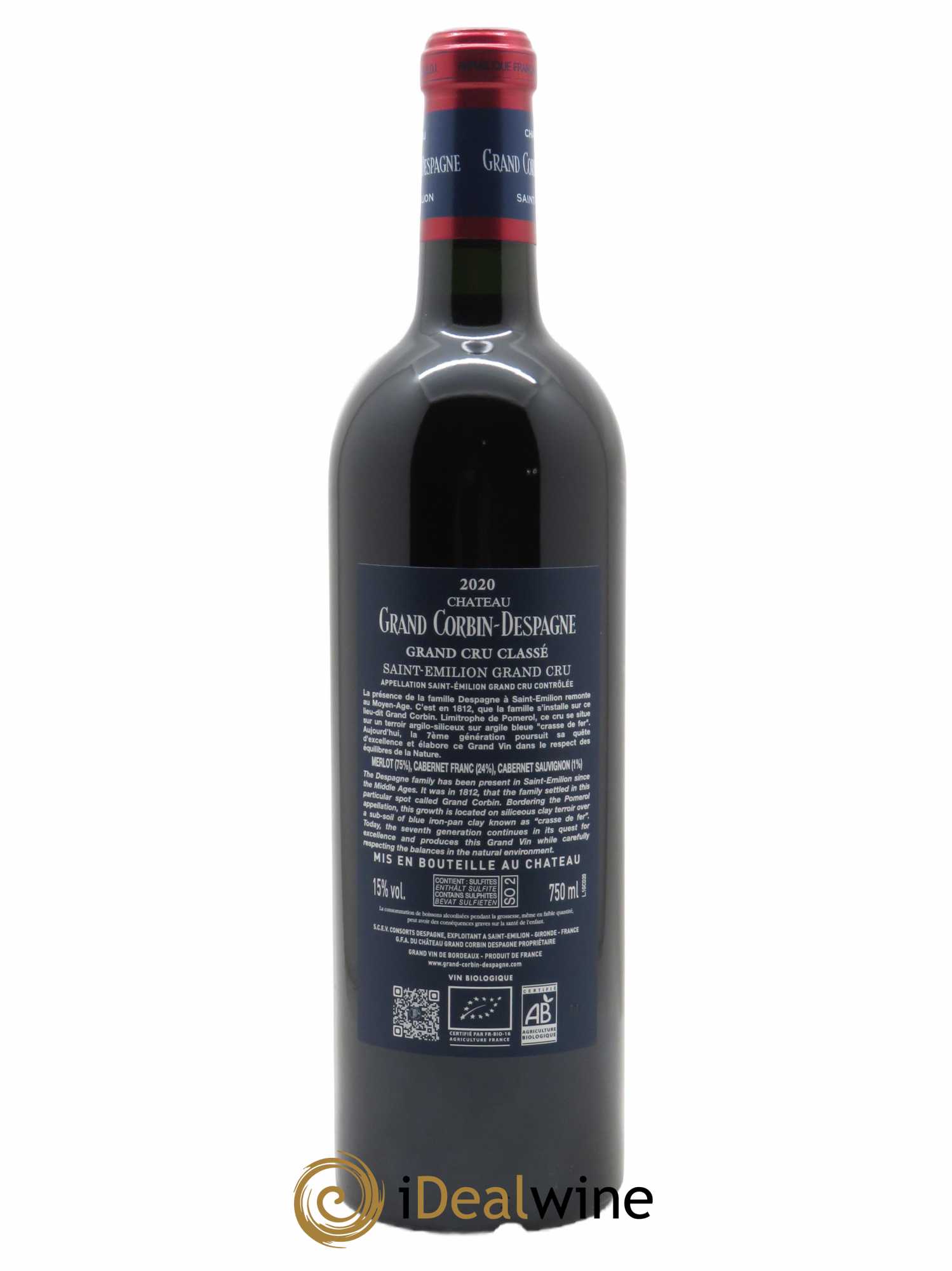 Château Grand Corbin Despagne Grand Cru Classé 2020 - Lot of 1 bottle - 1