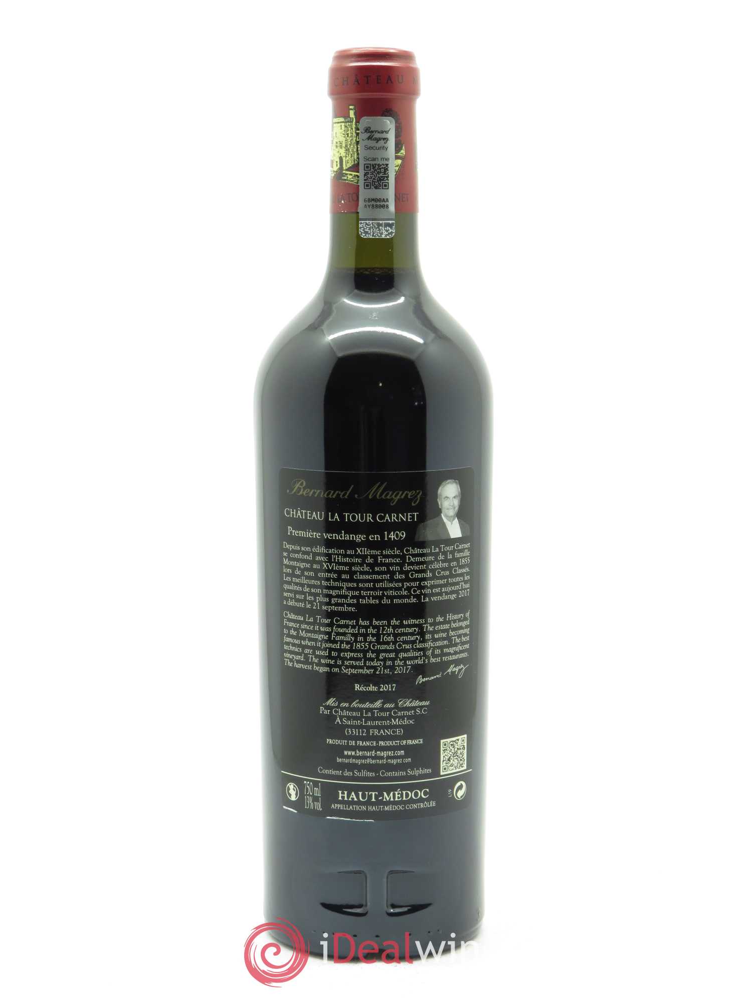 Château la Tour Carnet 4ème Grand Cru Classé 2017 - Lot de 1 bouteille - 1