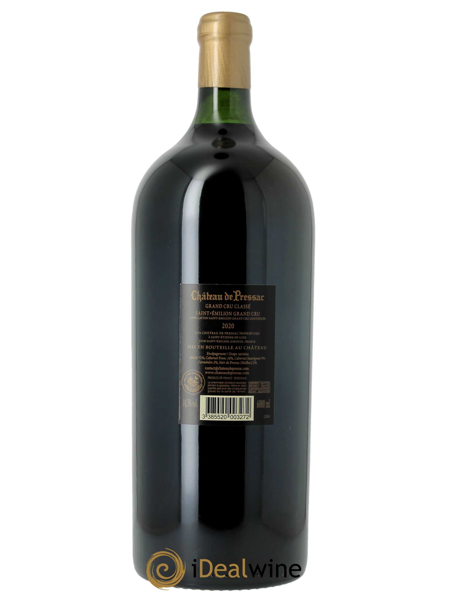 Château de Pressac Grand Cru Classé  2020 - Lot of 1 imperiale - 2