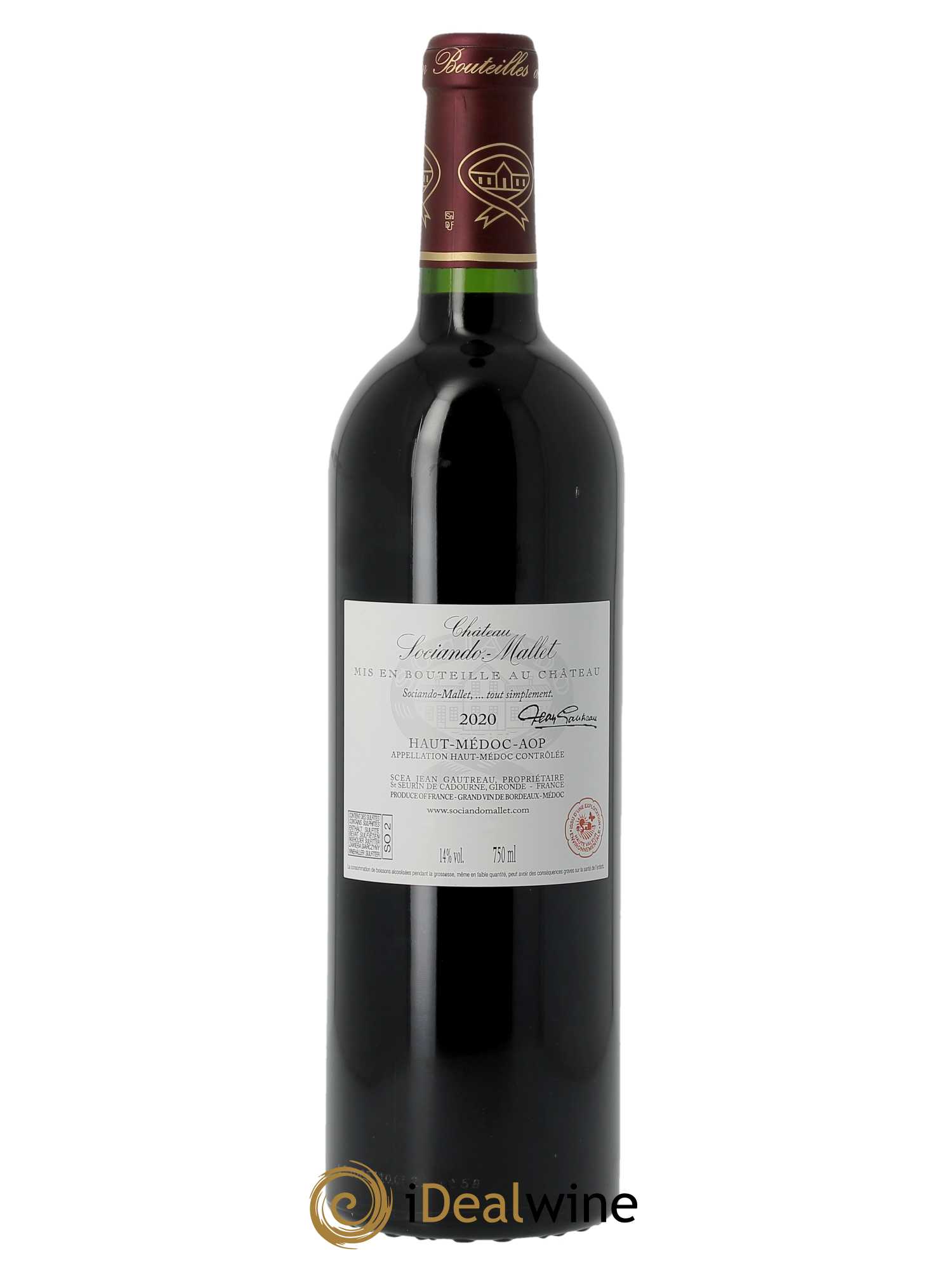 Château Sociando Mallet (OWC if 6 bt) 2020 - Lot of 1 bottle - 1