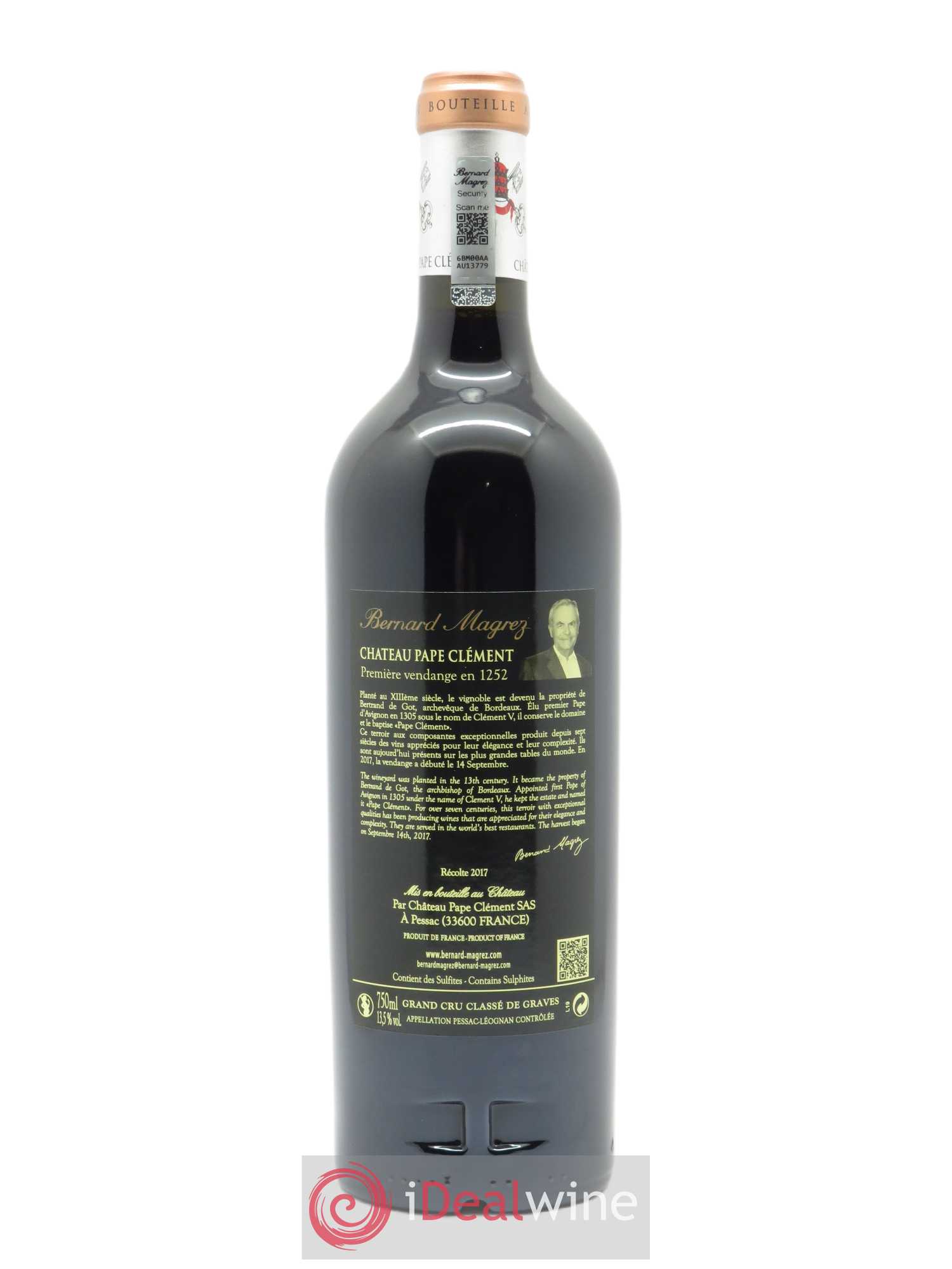 Château Pape Clément Cru Classé de Graves (CBO à partir de 6 bts) 2017 - Lot de 1 bouteille - 1