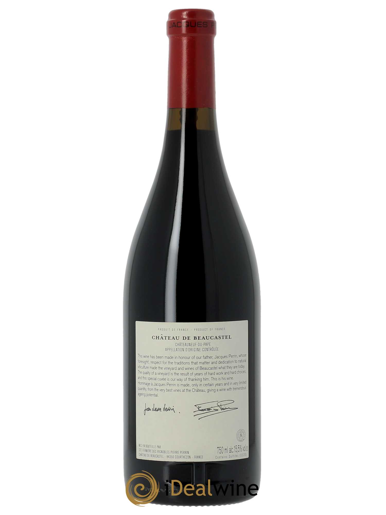 Châteauneuf-du-Pape Château de Beaucastel Hommage à Jacques Perrin Famille Perrin (CBO à partir de 3 BTS) 2012 - Lot de 1 bouteille - 1