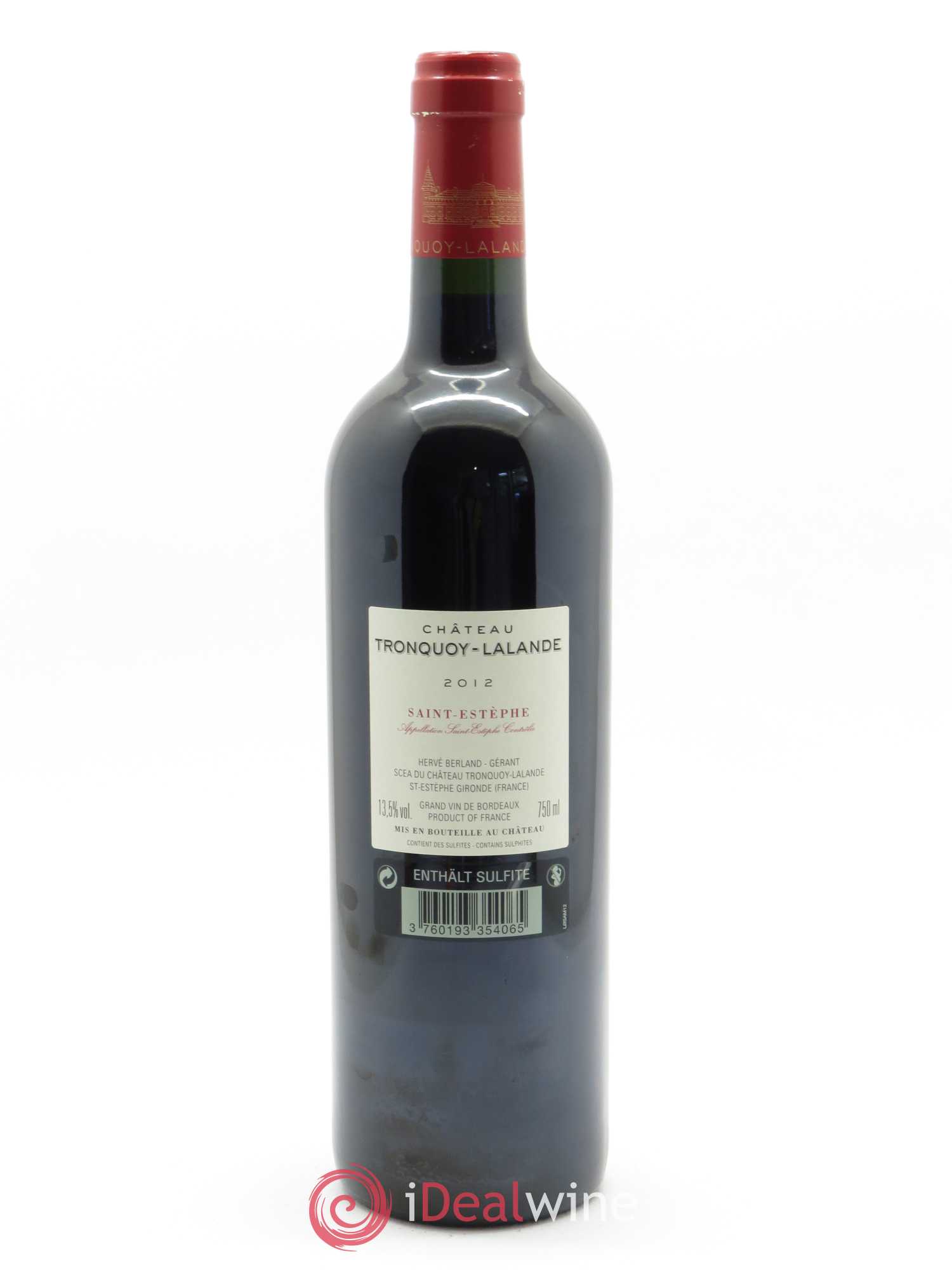 Château Tronquoy Lalande 2012 - Lot de 1 bouteille - 1