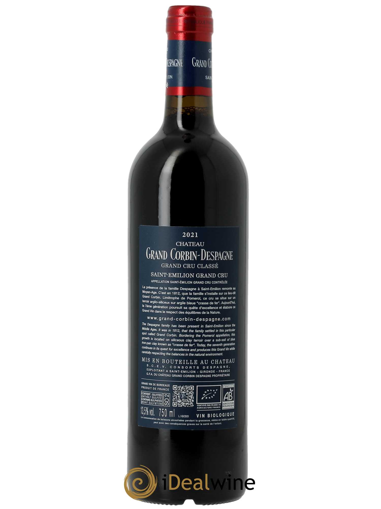 Château Grand Corbin Despagne Grand Cru Classé 2021 - Lot de 1 bouteille - 1