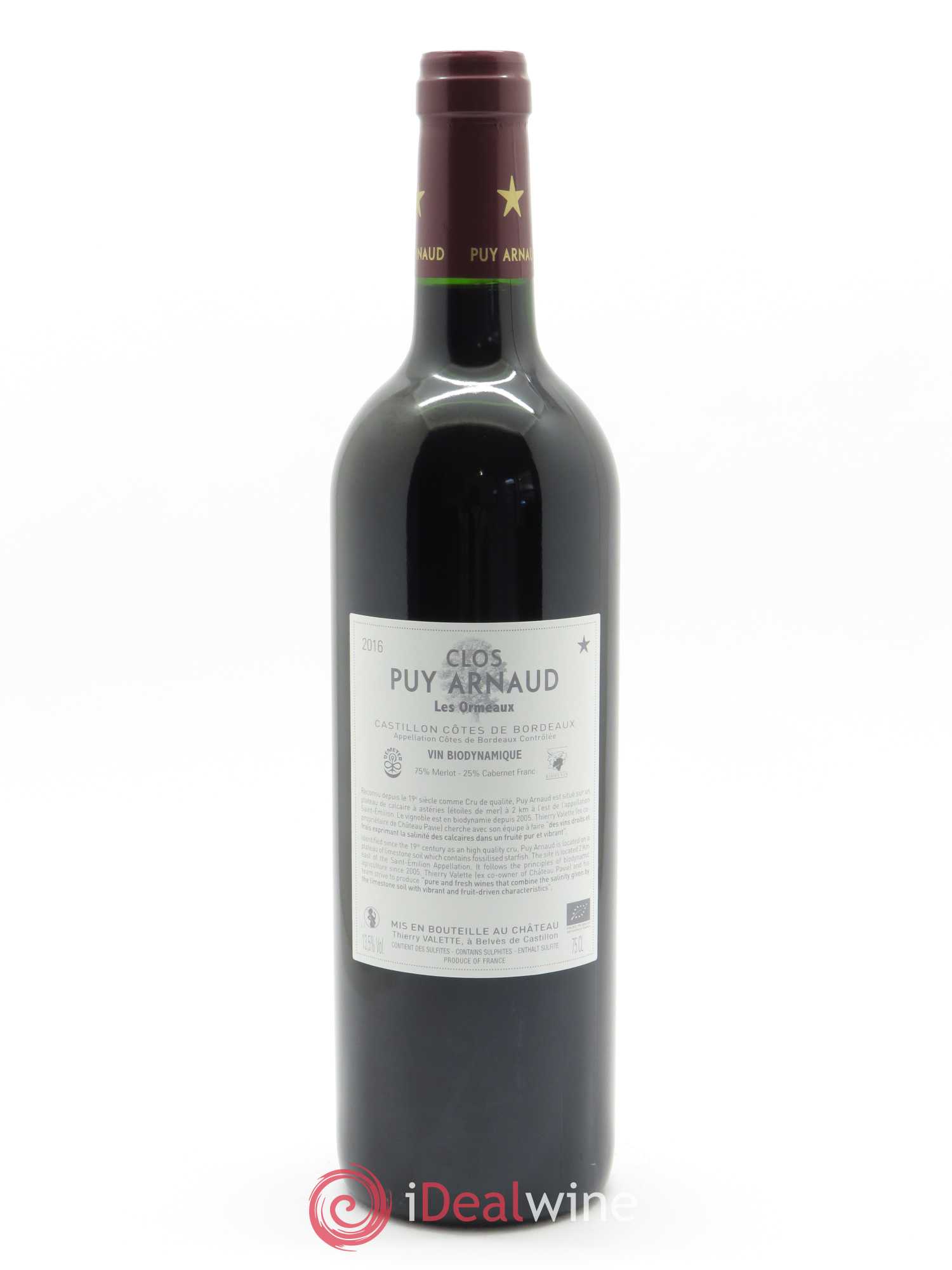 Clos Puy Arnaud - Cuvée Les Ormeaux 2016 - Lot of 1 bottle - 1