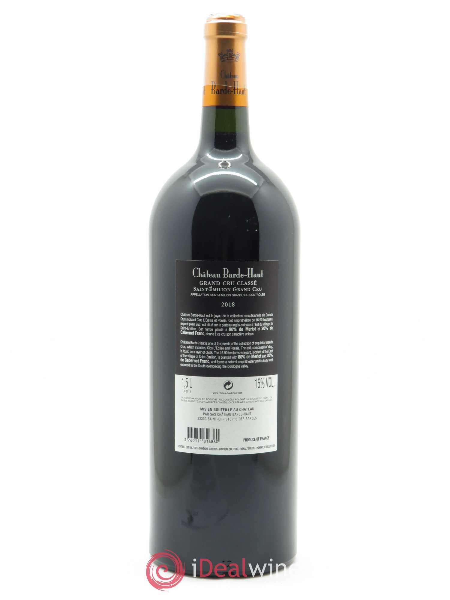 Château Barde Haut Grand Cru Classé (OWC if 6 mgs) 2018 - Lot of 1 magnum - 1
