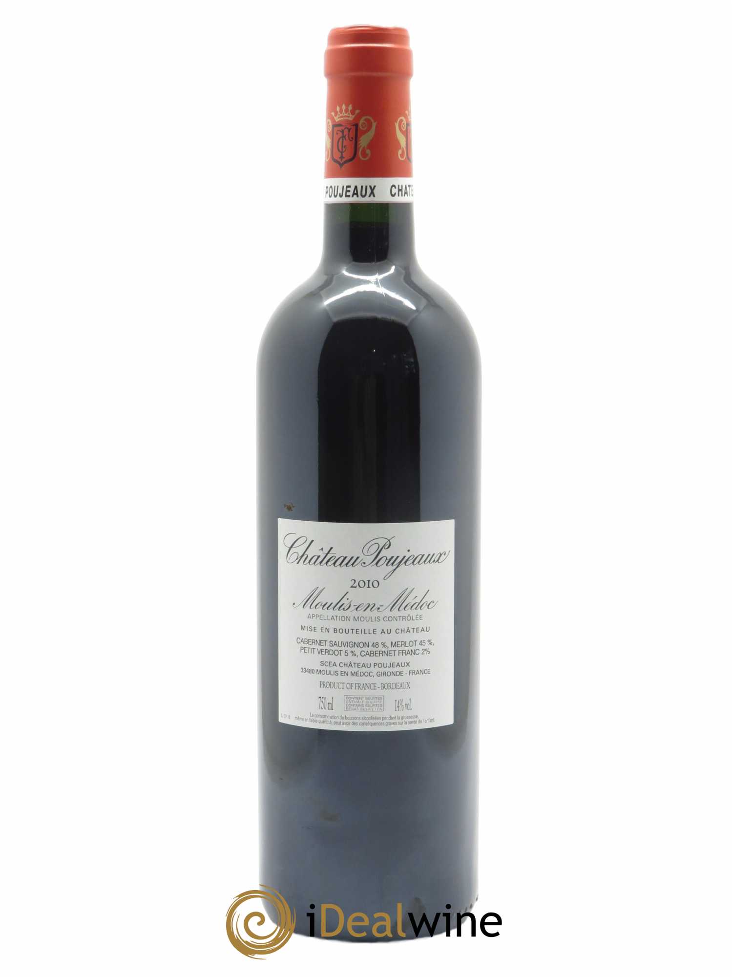 Château Poujeaux (CBO à partir de 12 bts) 2010 - Lot de 1 bouteille - 1