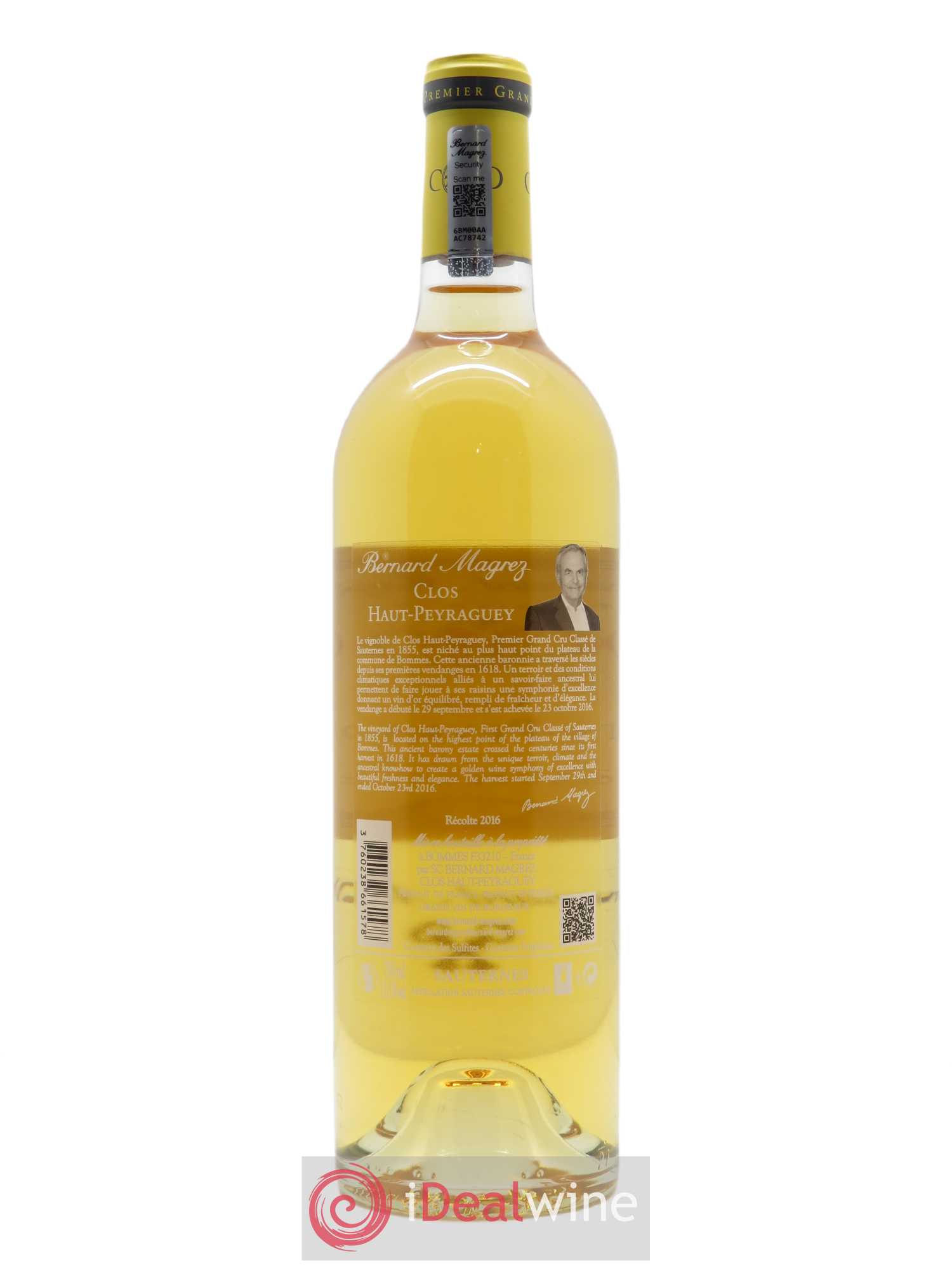 Clos Haut-Peyraguey 1er Grand Cru Classé 2016 - Lotto di 1 bottiglia - 1