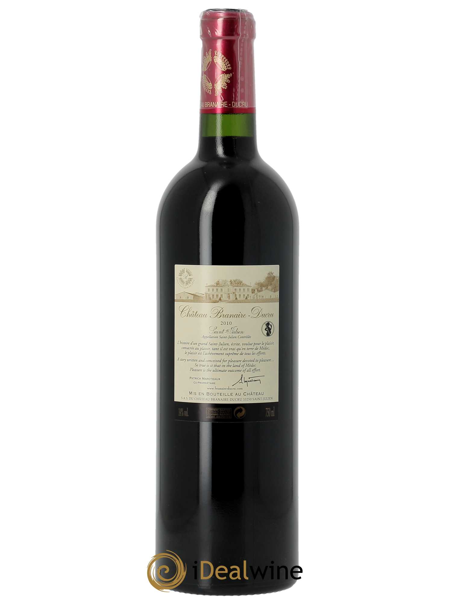 Château Branaire Ducru 4ème Grand Cru Classé (CBO à partir de 6 bts) 2010 - Lot de 1 bouteille - 1