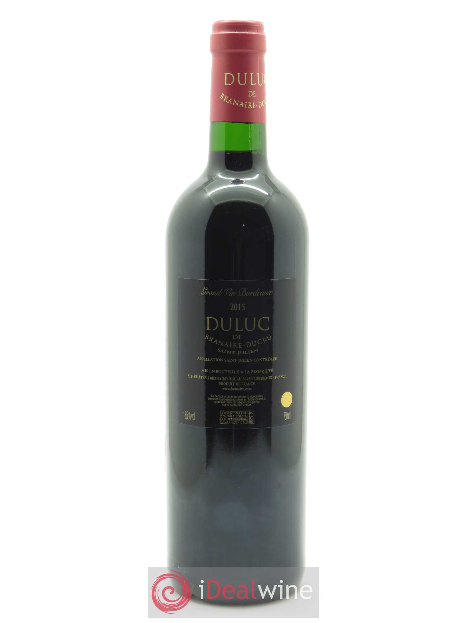 Duluc de Branaire Second Vin 2015 - Lot de 1 bouteille - 1