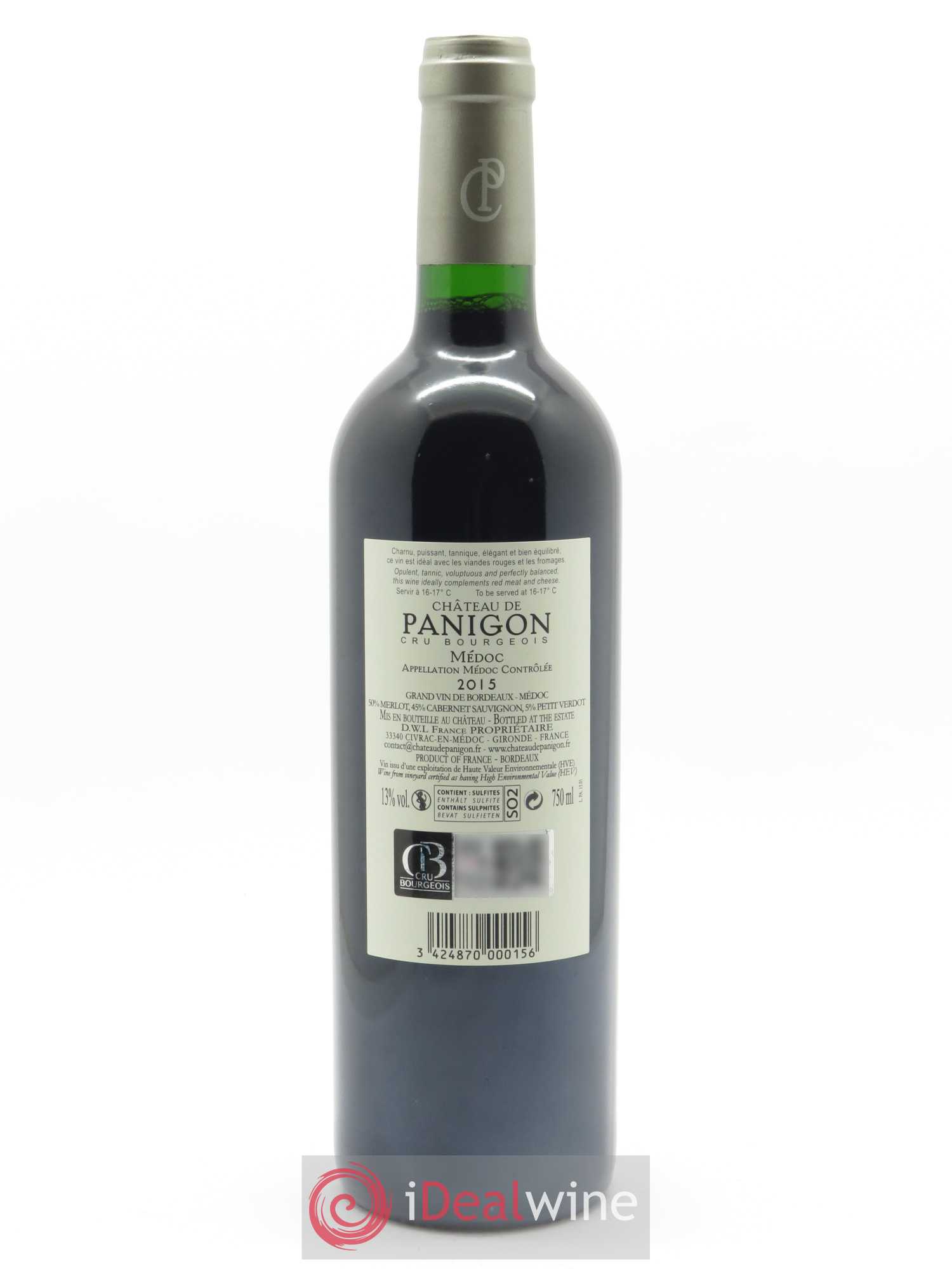 Château de Panigon Cru Bourgeois 2015 - Lot de 1 bouteille - 1