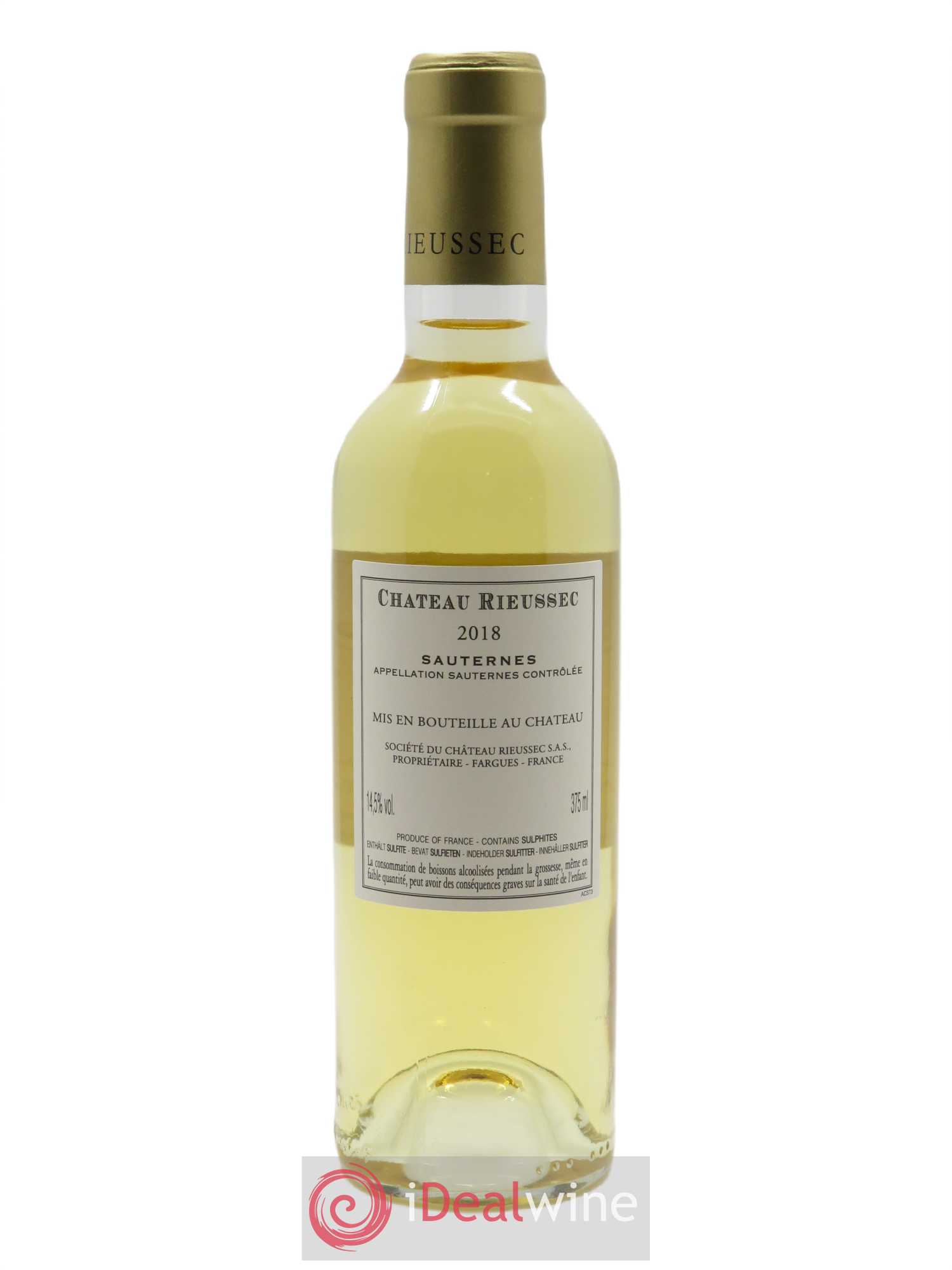 Château Rieussec 1er Grand Cru Classé 2018 - Posten von 1 Demi-Flasche - 1