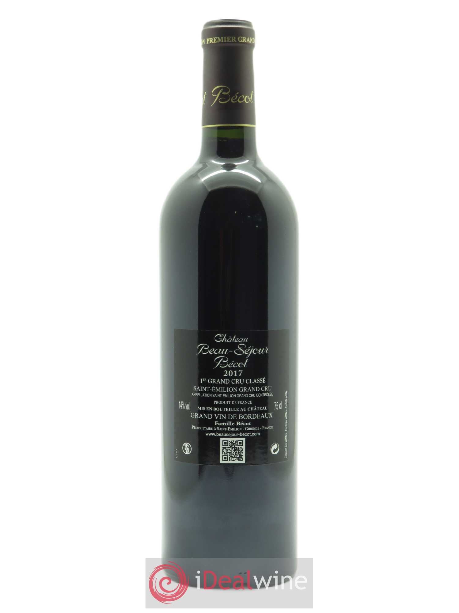 Château Beau-Séjour Bécot 1er Grand Cru Classé B (CBO à partir de 12 bts) 2017 - Lot de 1 bouteille - 1