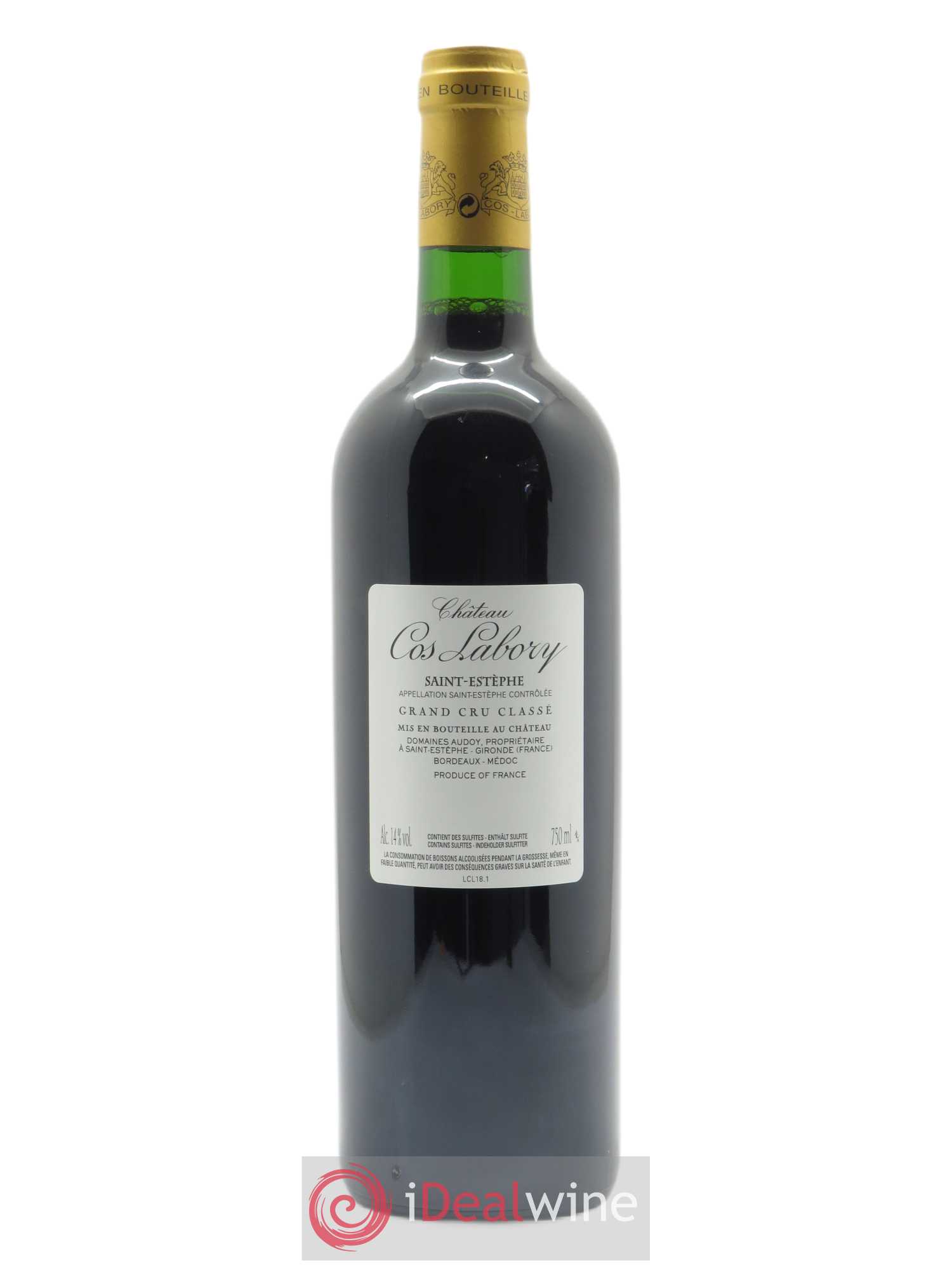 Château Cos Labory 5ème Grand Cru Classé (CBO à partir de 6 bts) 2018 - Lot de 1 bouteille - 1