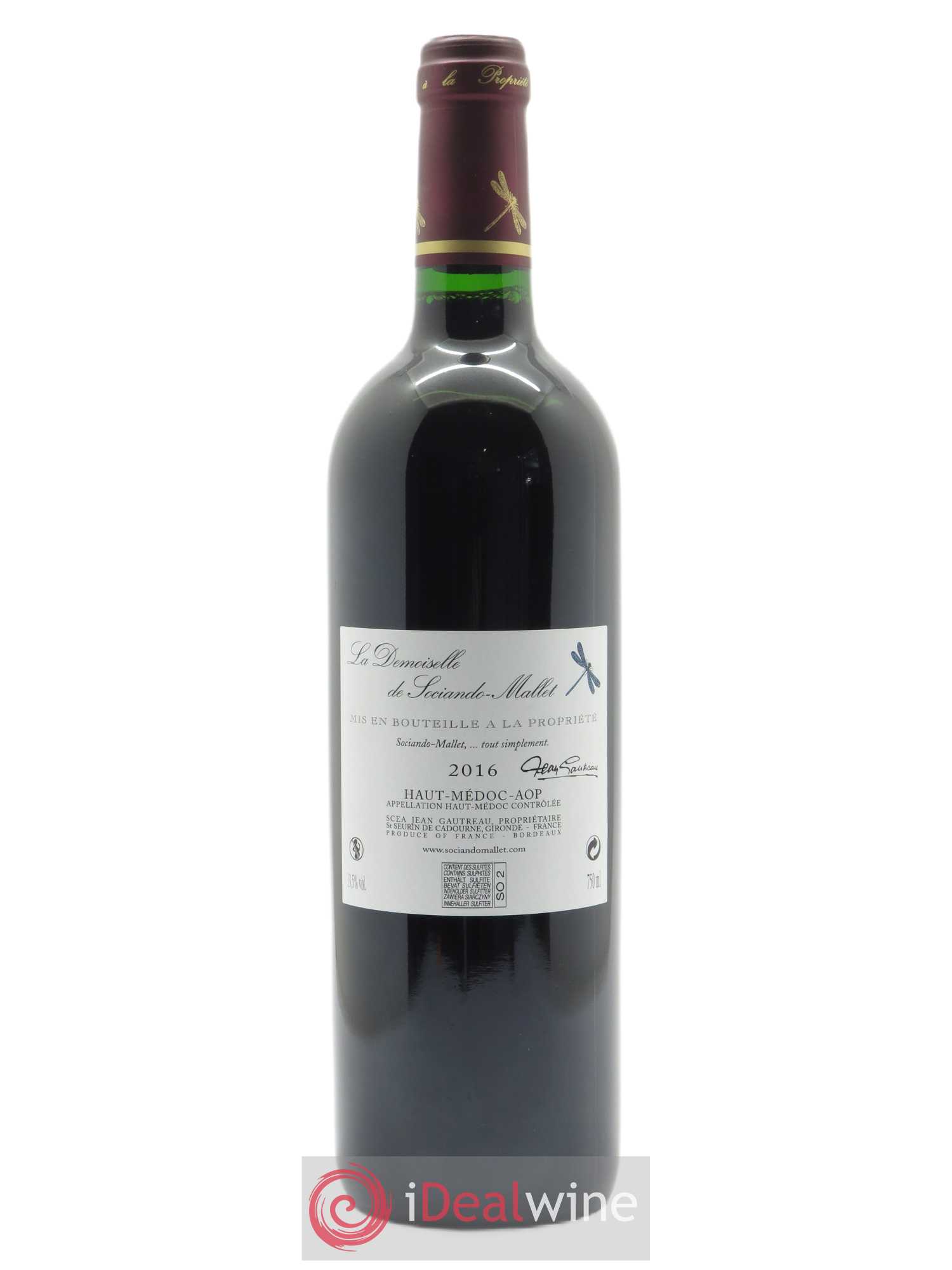 Demoiselle de Sociando Mallet Second Vin 2016 - Lot de 1 bouteille - 1