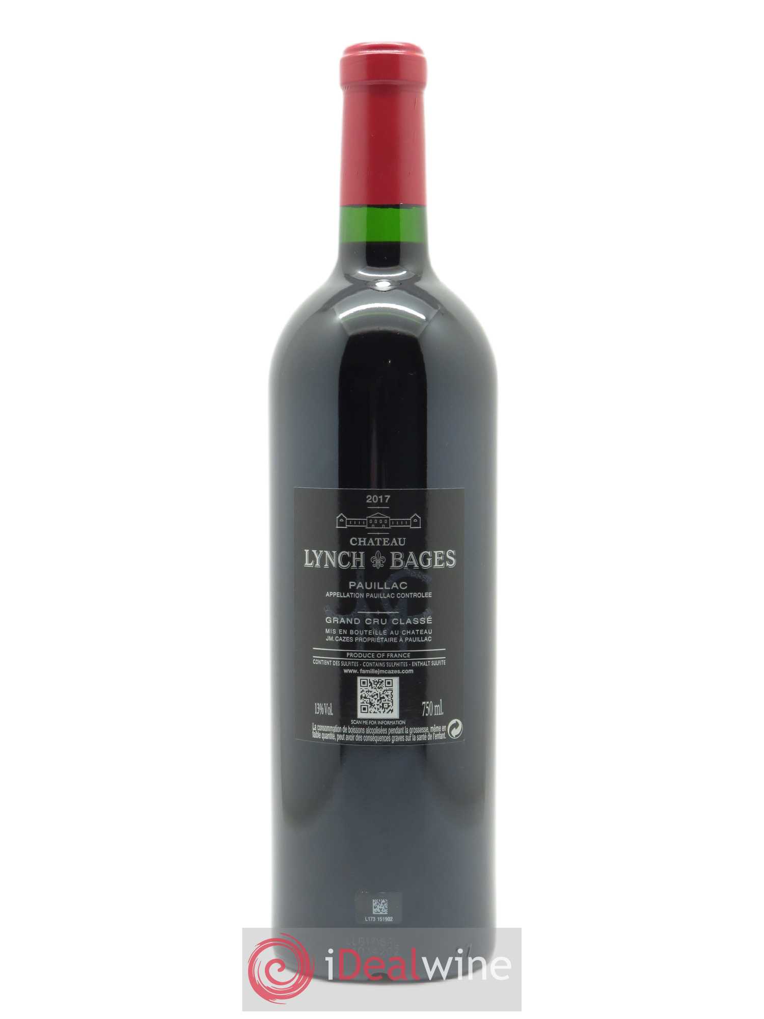 Château Lynch Bages 5ème Grand Cru Classé (CBO à partir de 12 bts) 2017 - Lot de 1 bouteille - 1