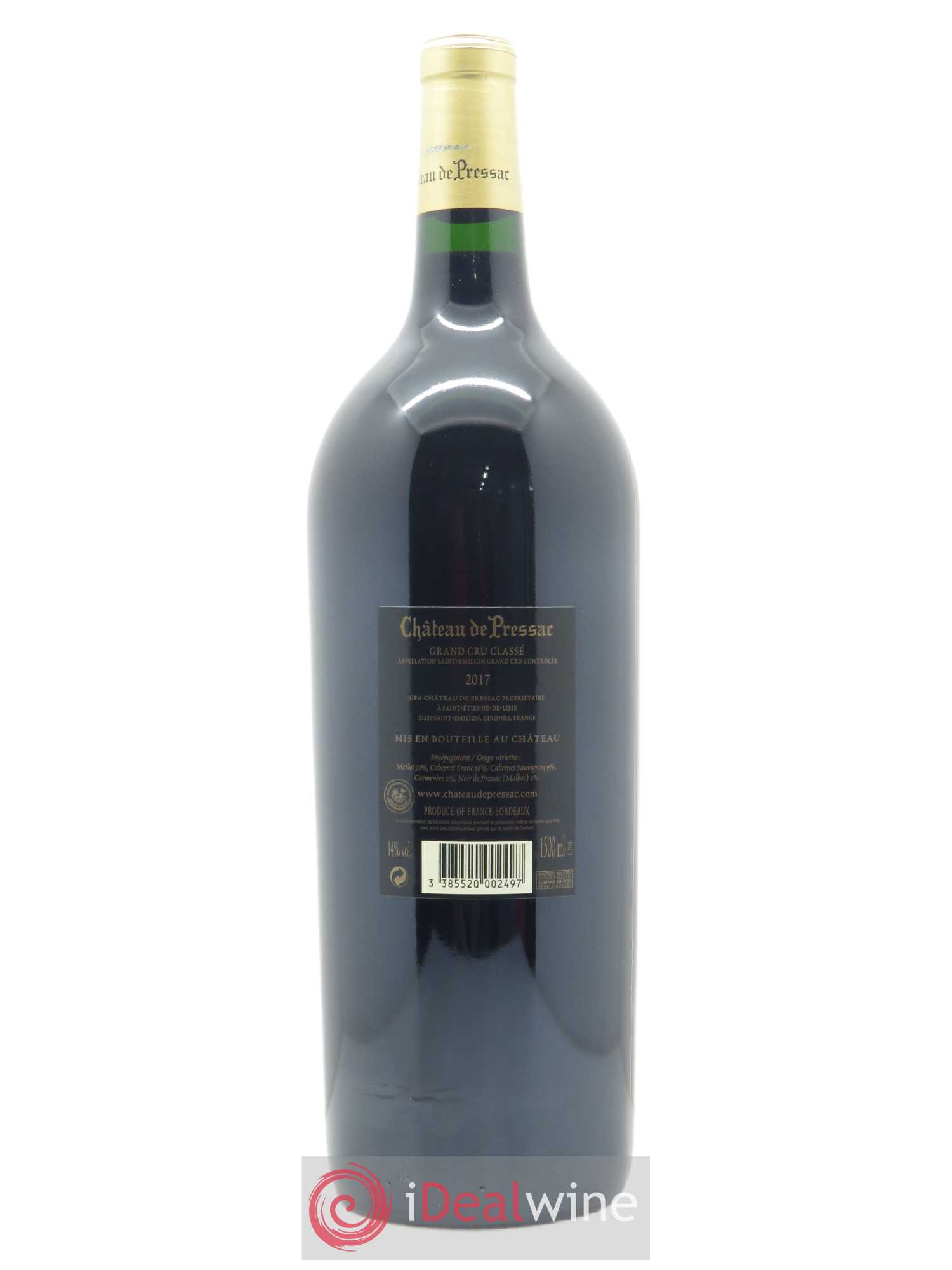 Château de Pressac Grand Cru Classé 2017 - Lot de 1 magnum - 1