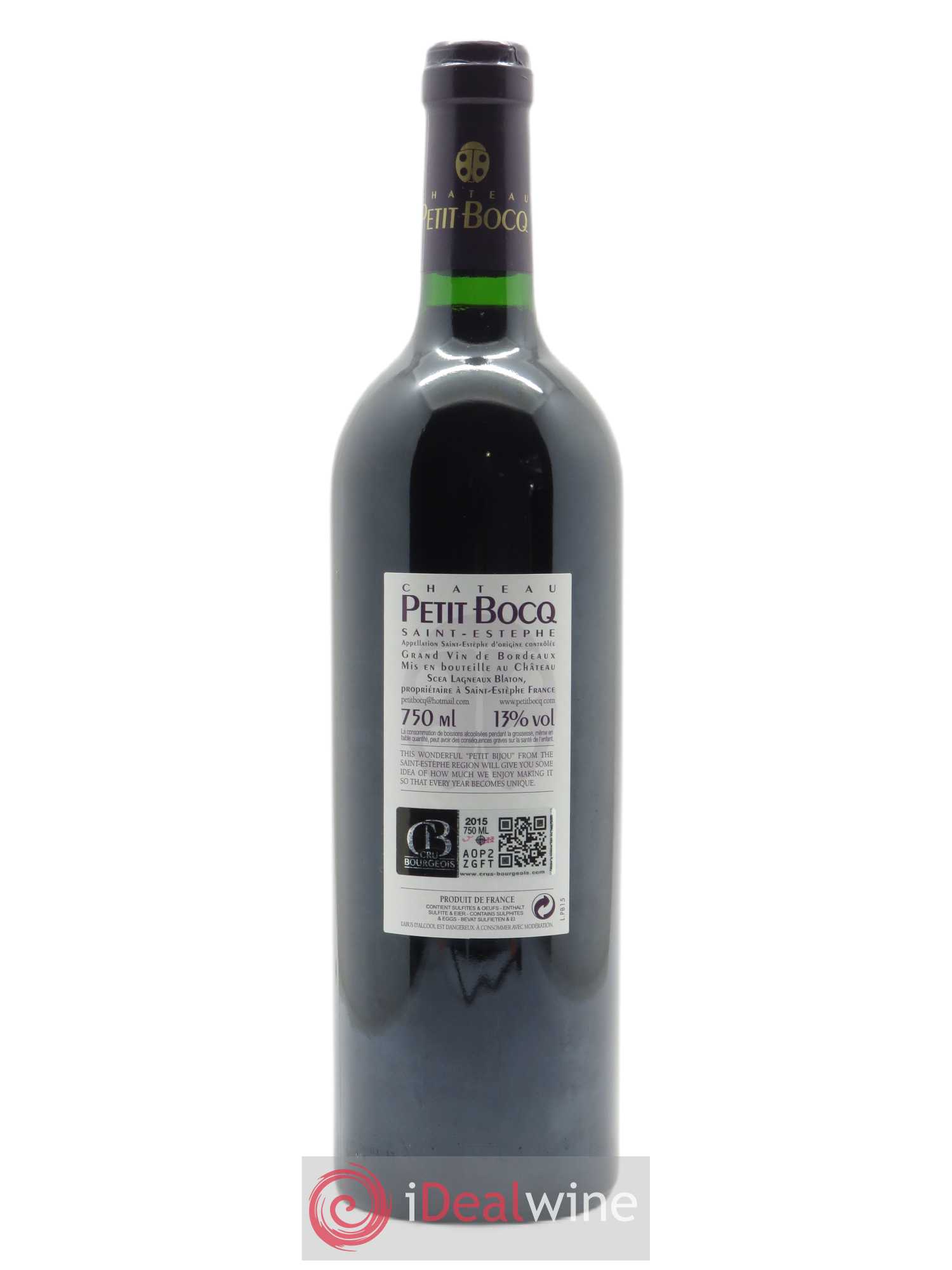 Château Petit Bocq Cru Bourgeois 2015 - Lot de 1 bouteille - 1