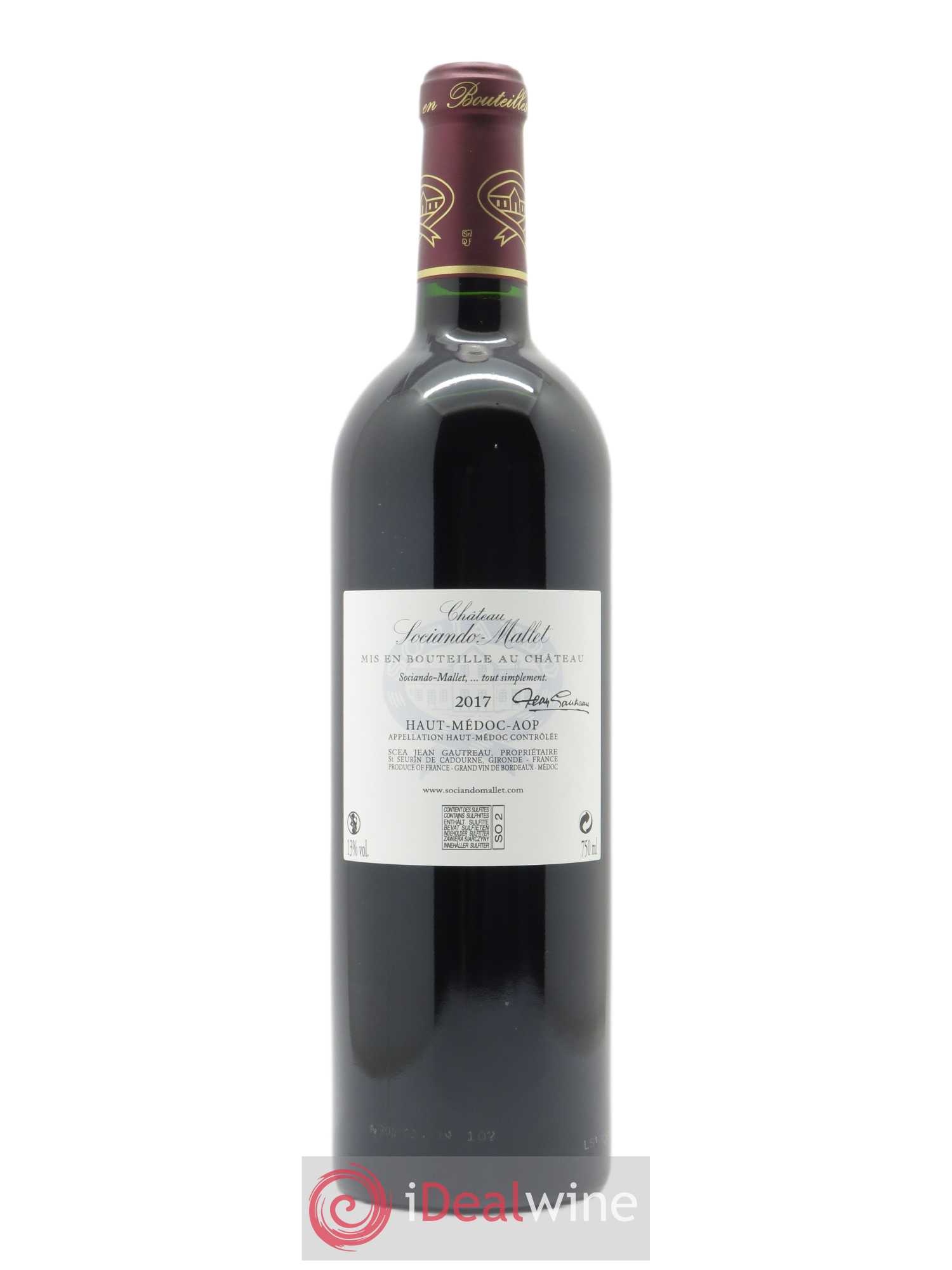 Château Sociando Mallet (CBO à partir de 12 bts) 2017 - Lot de 1 bouteille - 1