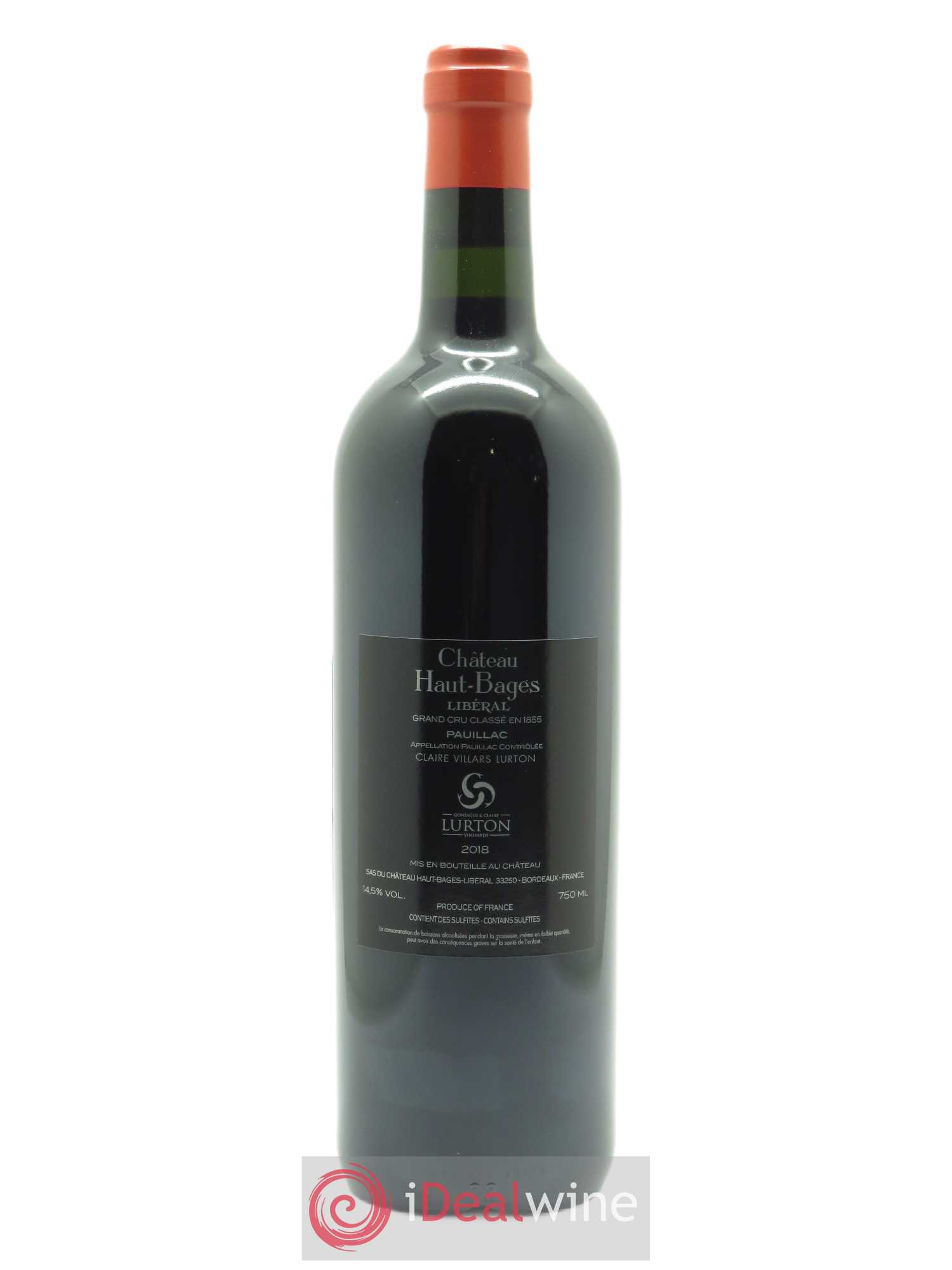 Château Haut Bages Libéral 5ème Grand Cru Classé 2018 - Lot of 1 bottle - 1
