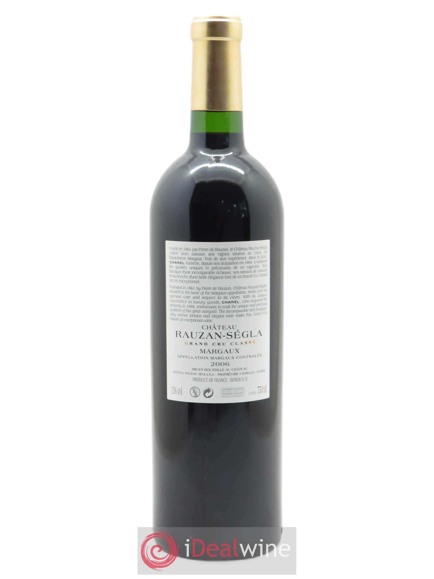 Château Rauzan Ségla Grand Cru Classé (CBO à partir de 6 bts) 2006 - Lot de 1 bouteille - 1