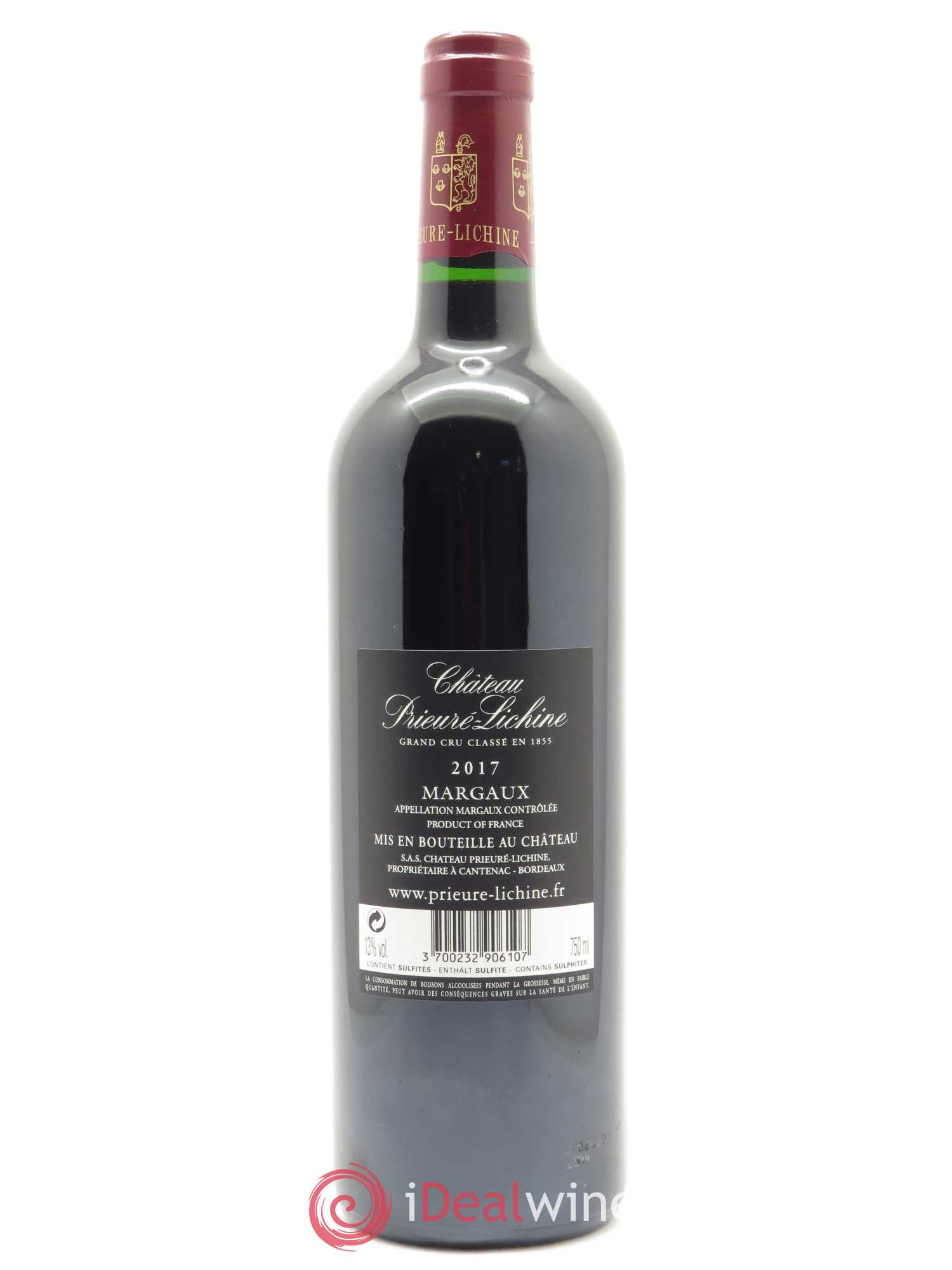 Château Prieuré Lichine 4ème Grand Cru Classé (CBO à partir de 12 bts) 2017 - Lot de 1 bouteille - 1