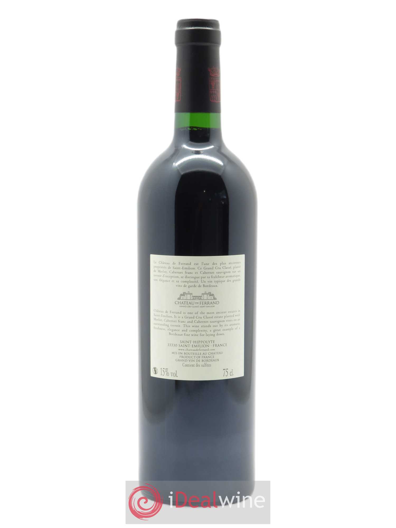 Château de Ferrand Grand Cru Classé (CBO à partir de 6 bts) 2015 - Lot de 1 bouteille - 1