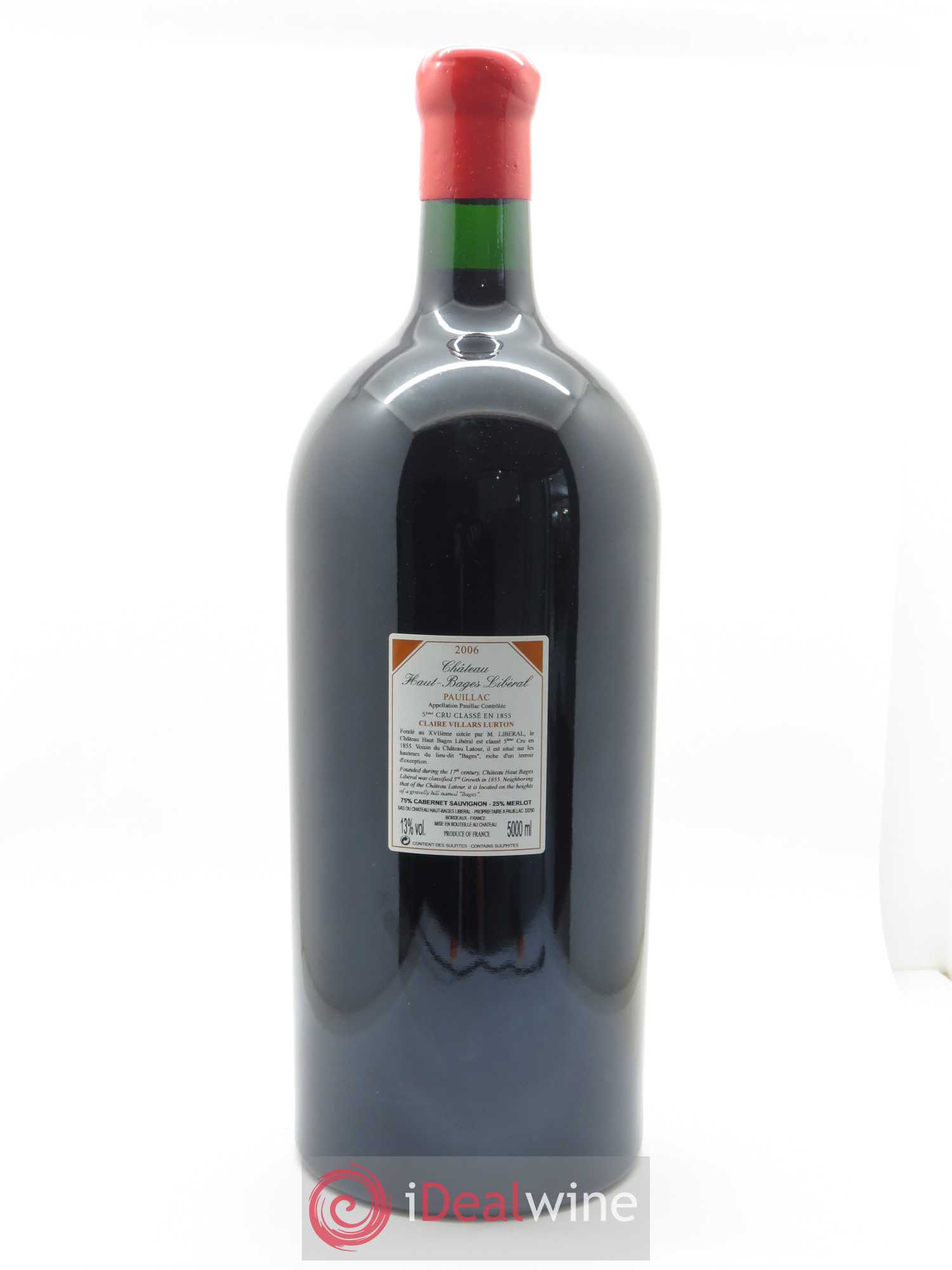 Château Haut Bages Libéral 5ème Grand Cru Classé 2006 - Lot de 1 jeroboam - 1