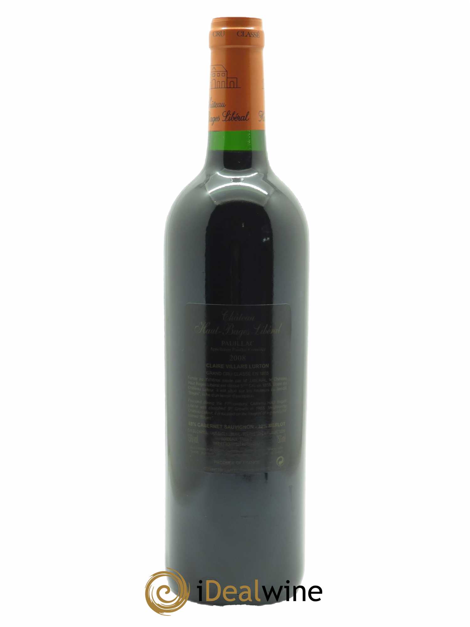 Château Haut Bages Libéral 5ème Grand Cru Classé (OWC if 12 bts) 2008 - Lot of 1 bottle - 1