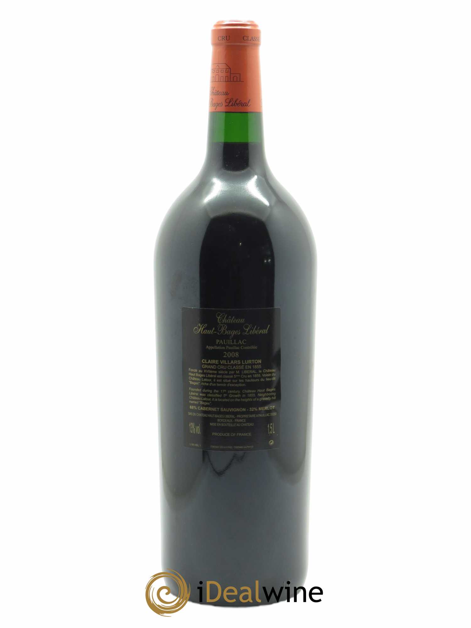Château Haut Bages Libéral 5ème Grand Cru Classé (OWC if 6 mgs) 2008 - Lot of 1 magnum - 1