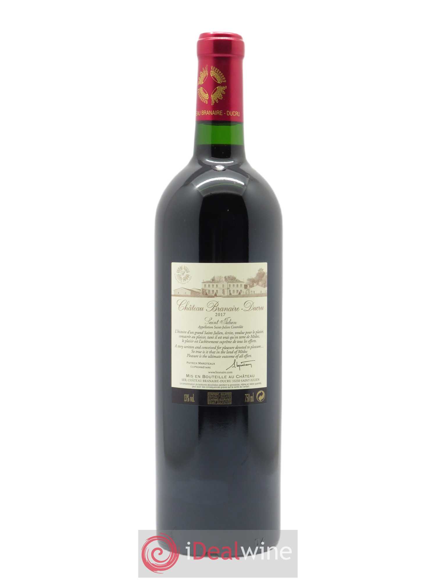 Château Branaire Ducru 4ème Grand Cru Classé (OWC if 12 bts) 2017 - Lot of 1 bottle - 1