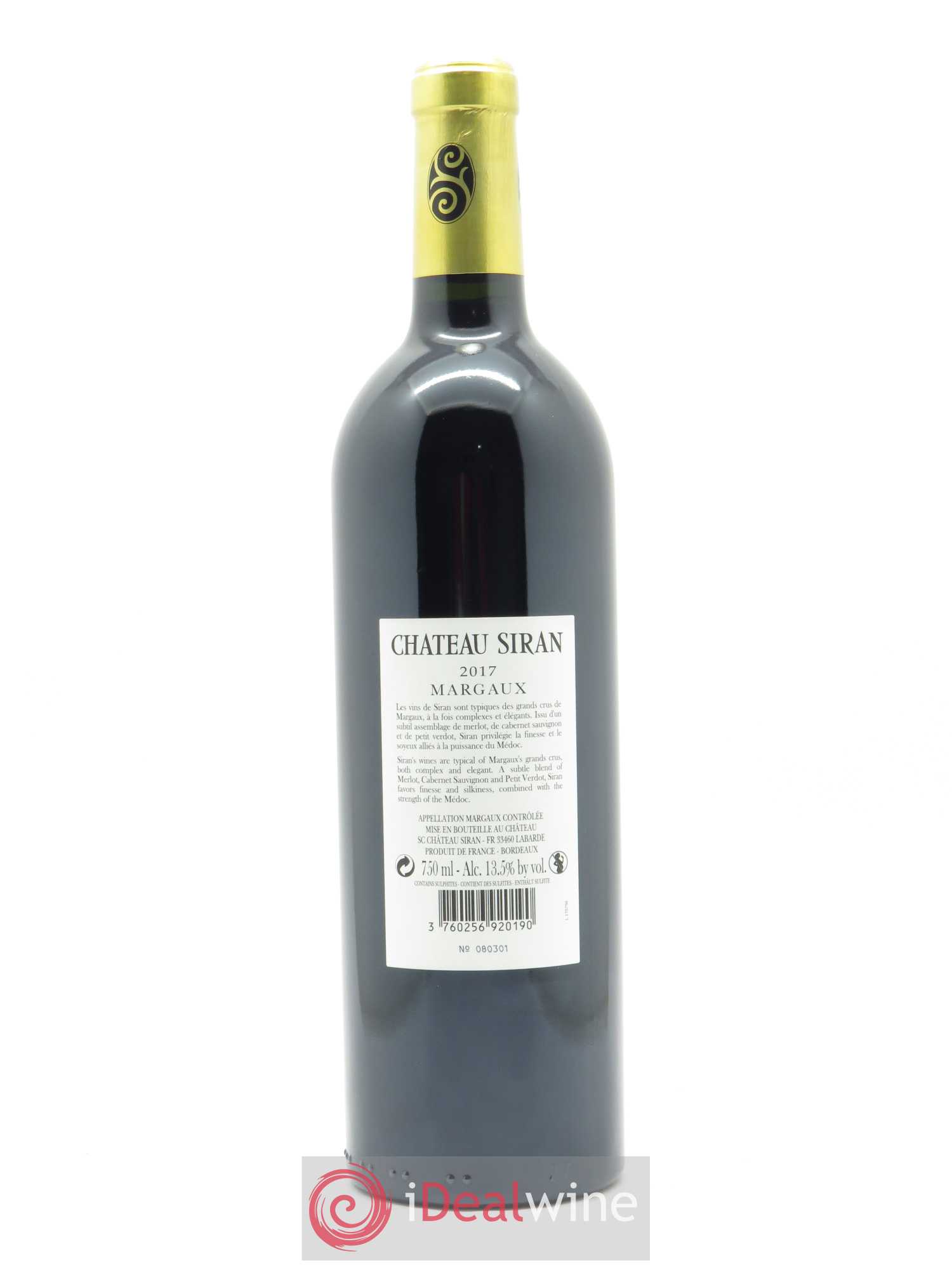 Château Siran (Original-Holzkiste ab 12 St.) 2017 - Posten von 1 Flasche - 1