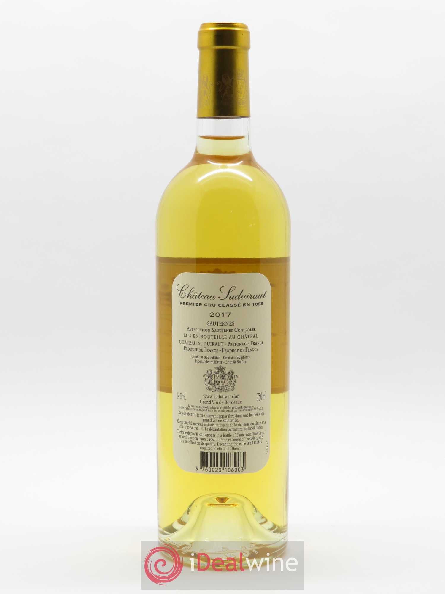 Château Suduiraut 1er Grand Cru Classé 2017 - Lotto di 1 bottiglia - 1