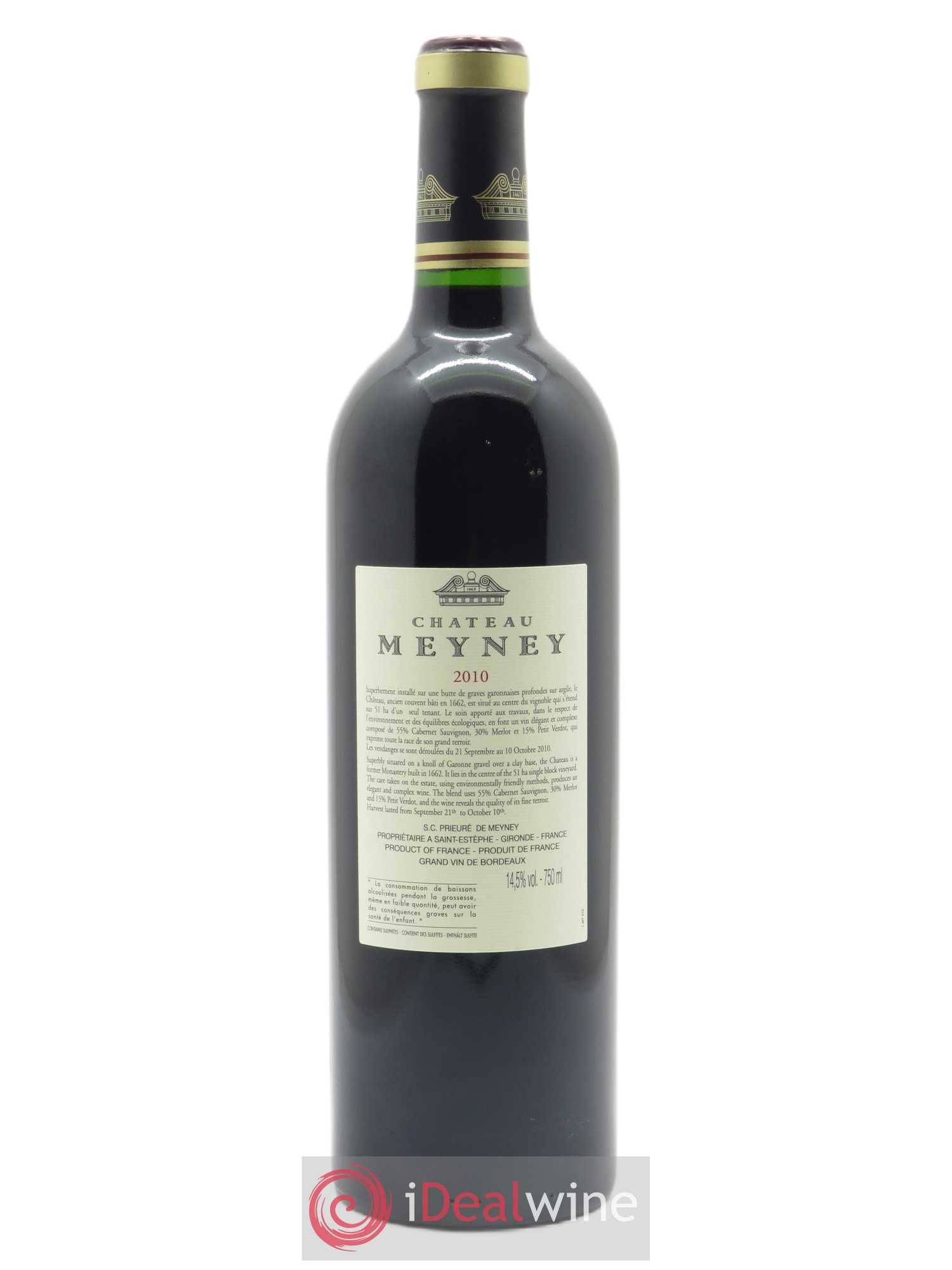 Château Meyney 2010 - Lot de 1 bouteille - 1