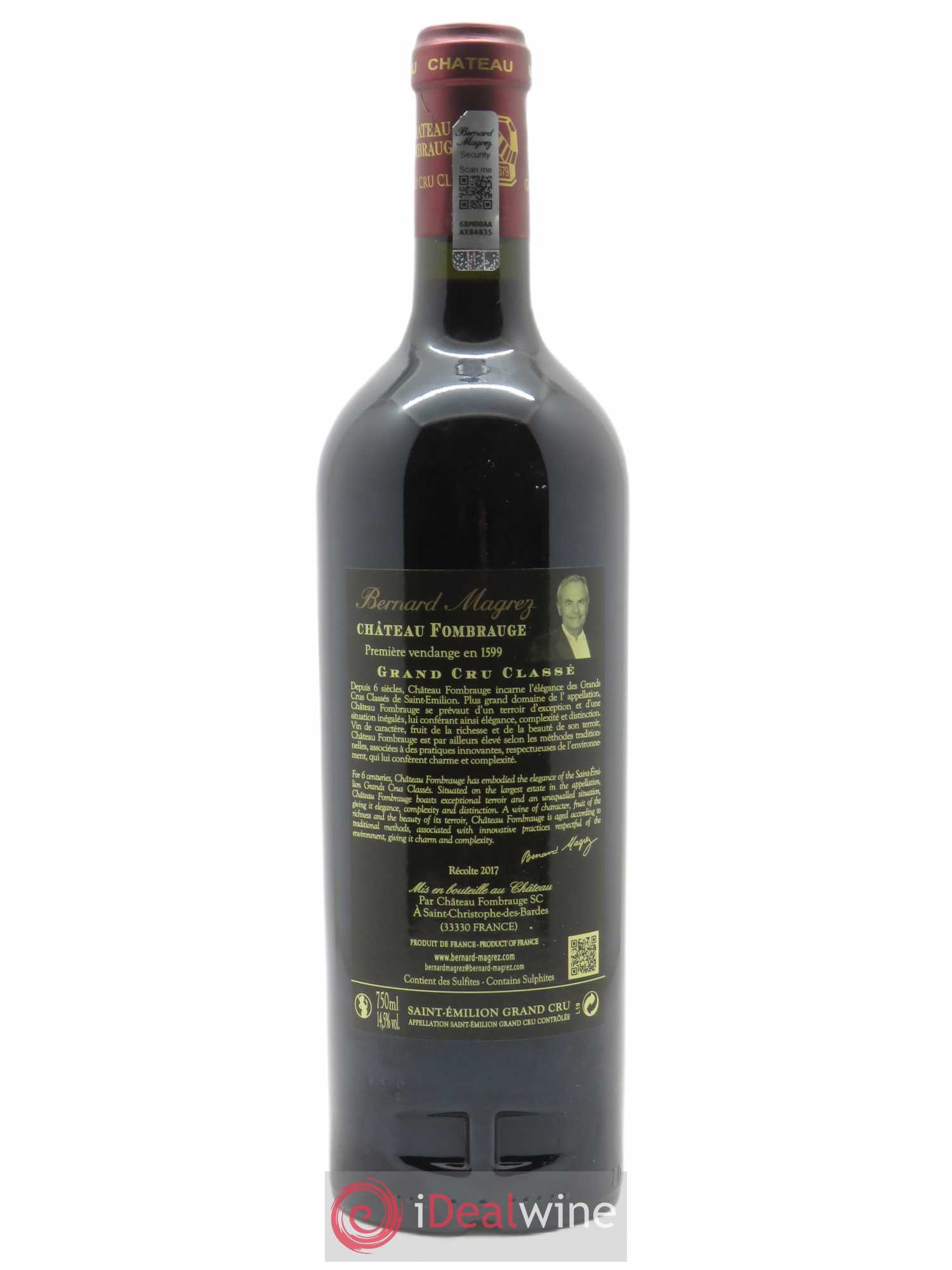 Château Fombrauge Grand Cru Classé (CBO à partir de 12 bts) 2017 - Lot de 1 bouteille - 1