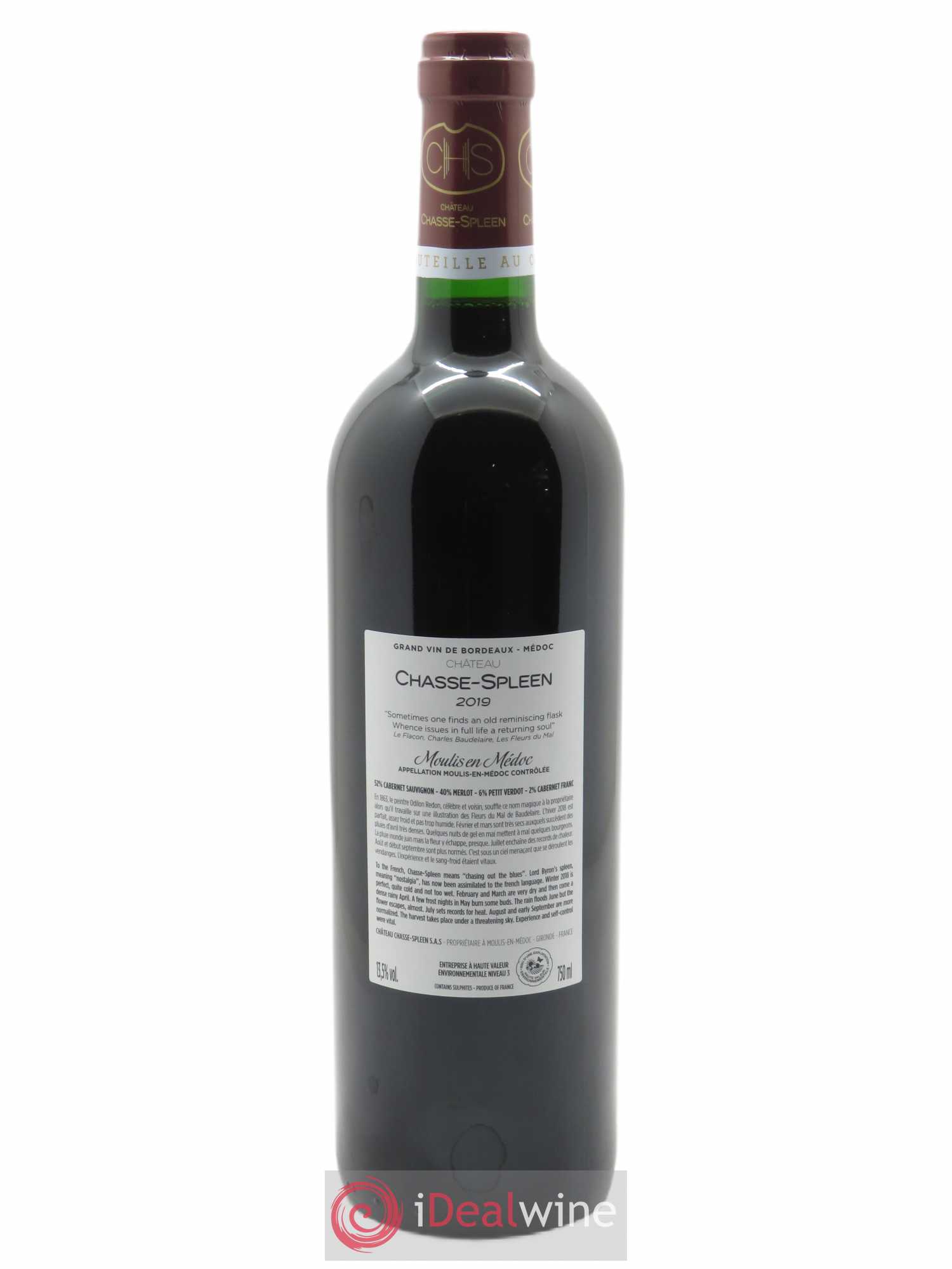 Château Chasse Spleen (Cassetta in legno a partire da 6 bt) 2019 - Lotto di 1 bottiglia - 1