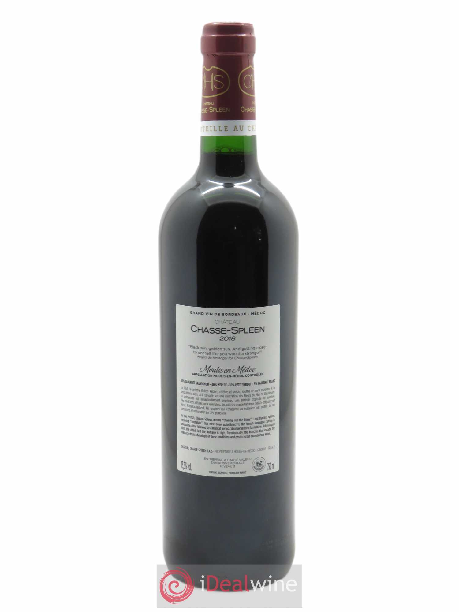 Château Chasse Spleen (CBO à partir de 6 BTS) 2018 - Lot de 1 bouteille - 1
